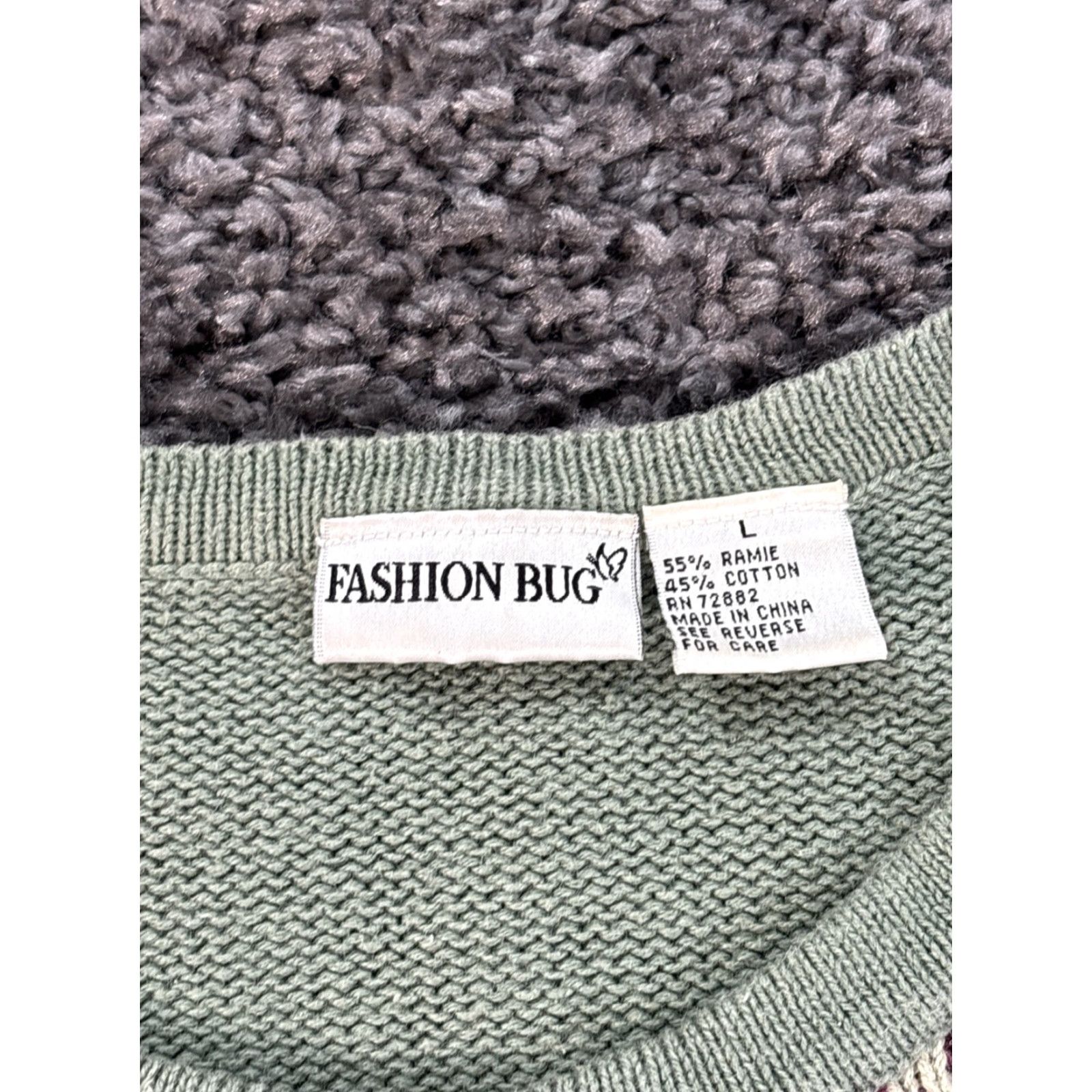 Vintage VINTAGE Fashion Bug Cardigan Sweater Womens Large Green Floral Embroidered 90s Size L / US 10 / IT 46 - 4 Thumbnail