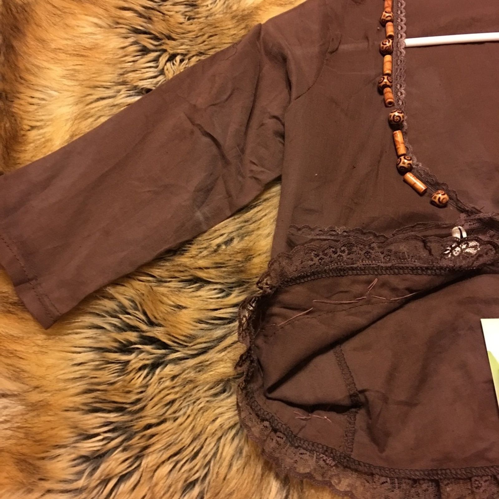 Other Ibaze handmade Bolero Shrug shells/wood beads NWT Size S / US 4 / IT 40 - 8 Thumbnail