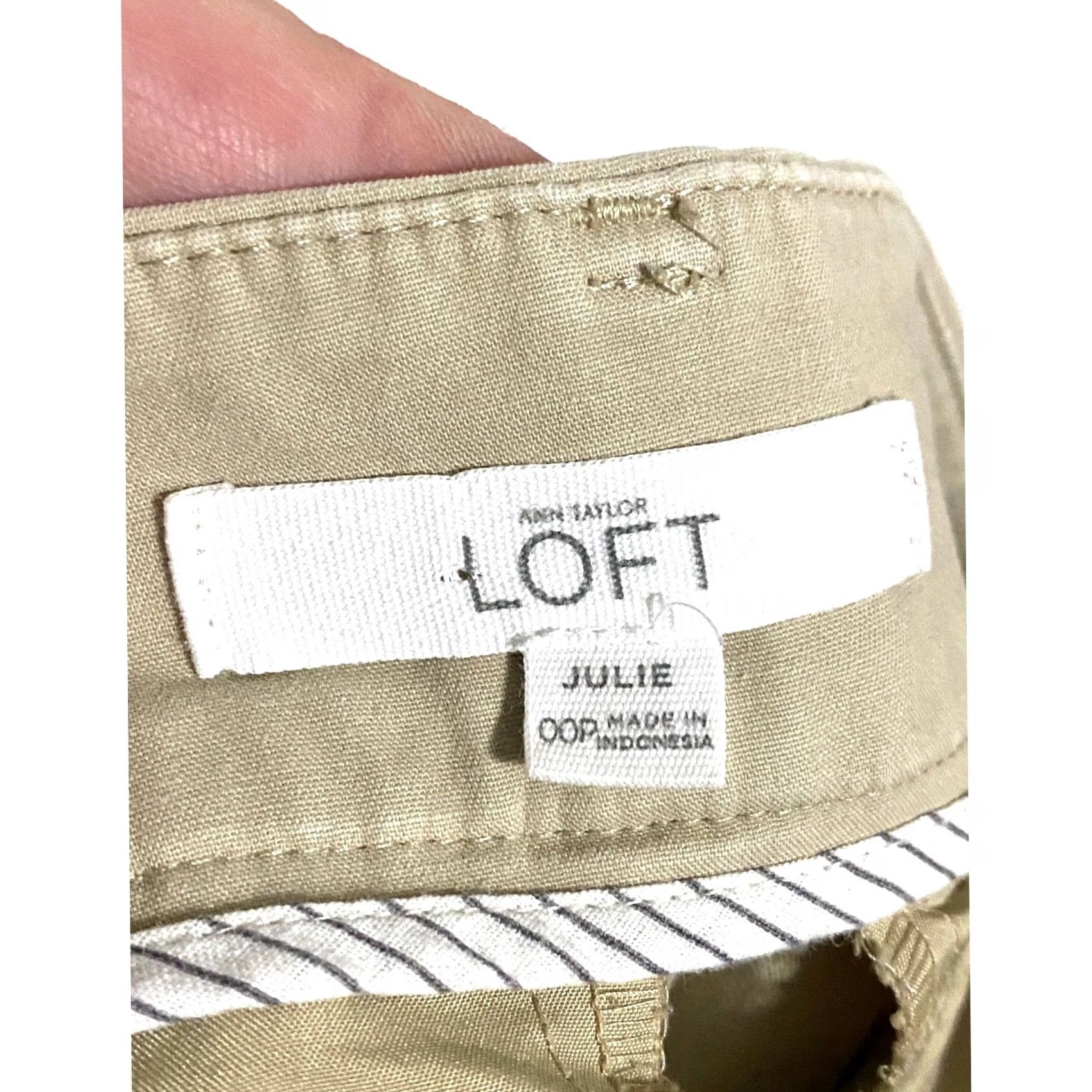 Loft LOFT Julie Riviera Pants Chinos 00P Petite Casual Workwear Travel Flat Front Womens Pants Cream Solid Preppy Classic Minimalist Neutral 00P Womens Size 24" / US 00 / IT 34 - 5 Thumbnail