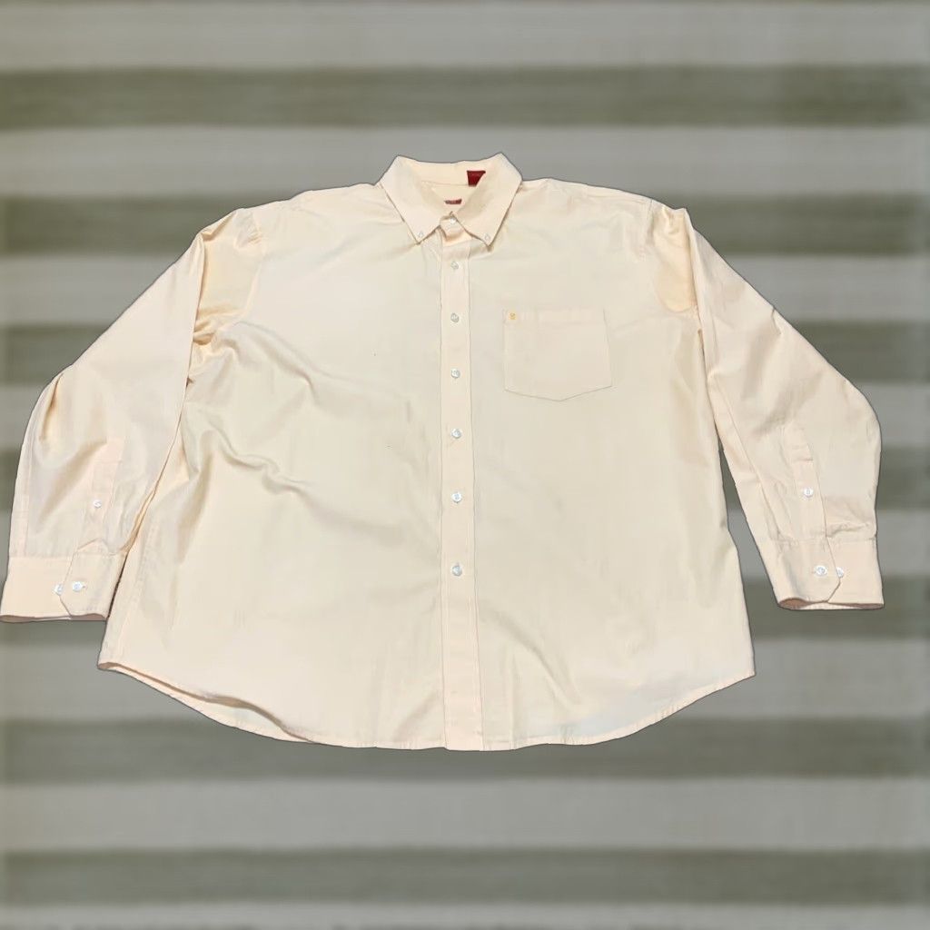 Izod IZOD Shirt Mens Yellow Gold XL Long Sleeve Button-Up Casual Plaid Logo Pocket - Regular Fit Size US XL / EU 56 / 4 - 1 Thumbnail