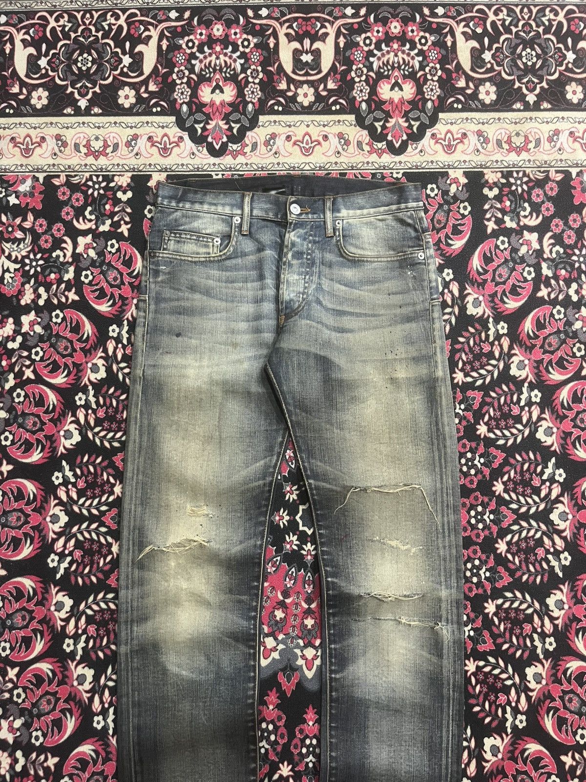 Dior Christian Dior Homme Distressed Mud Washed Jeans Size US 27 - 3 Thumbnail