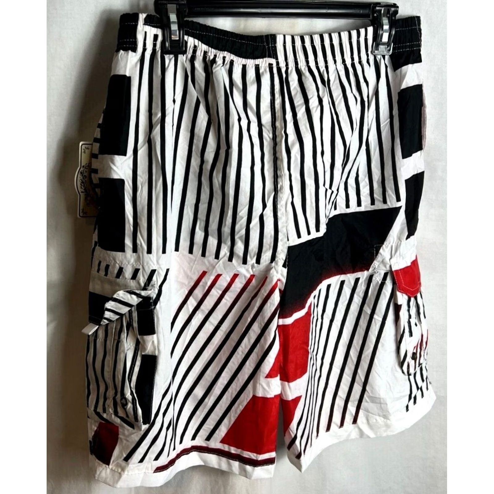 Vintage American Heritage Men's XL Swim Trunks Red White Elastic Lined Bathing Suit New Size 46R - 4 Thumbnail