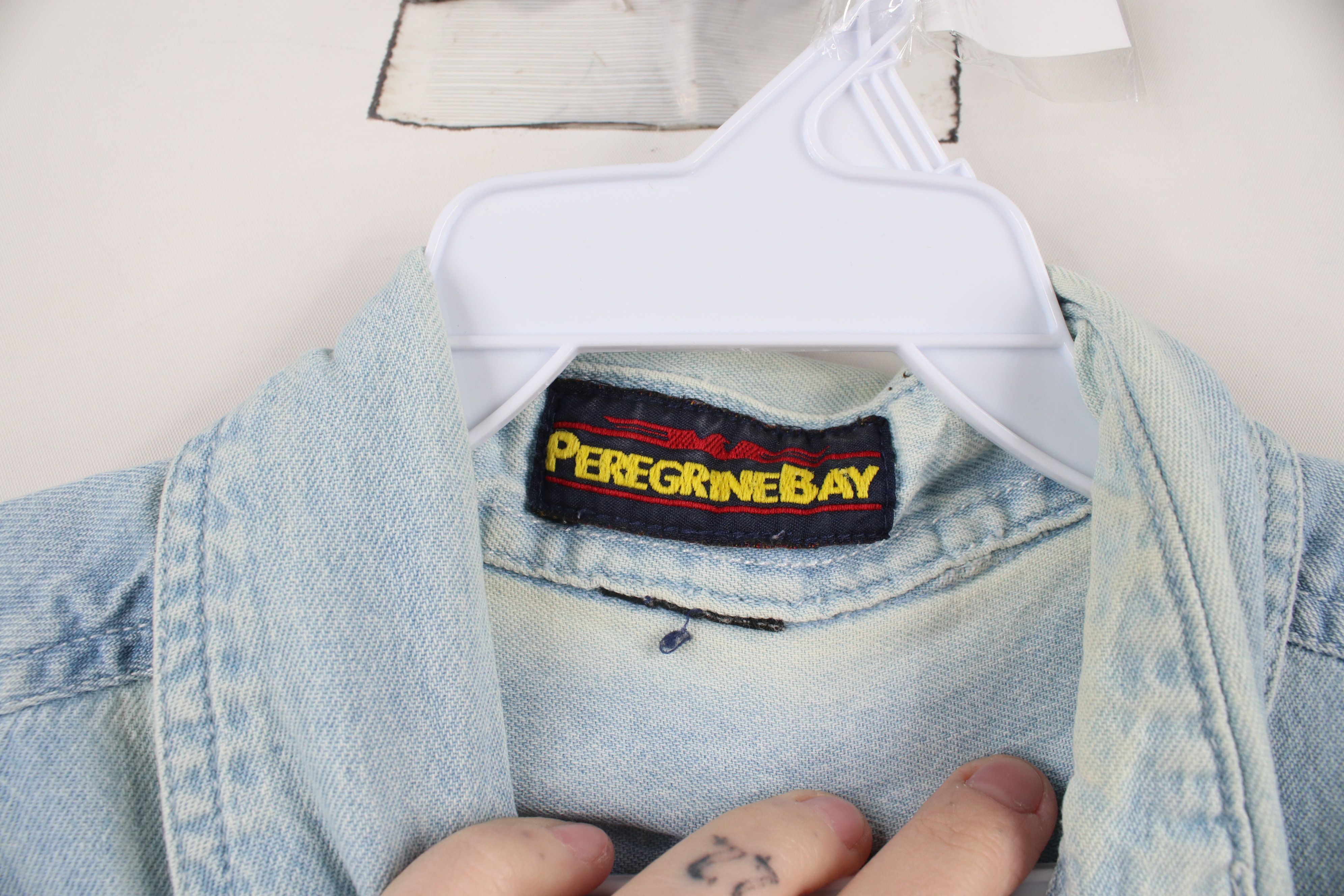 Vintage Vintage 90s Streetwear Cat Kitten Denim Jean Button Shirt Size L / US 10 / IT 46 - 9 Thumbnail