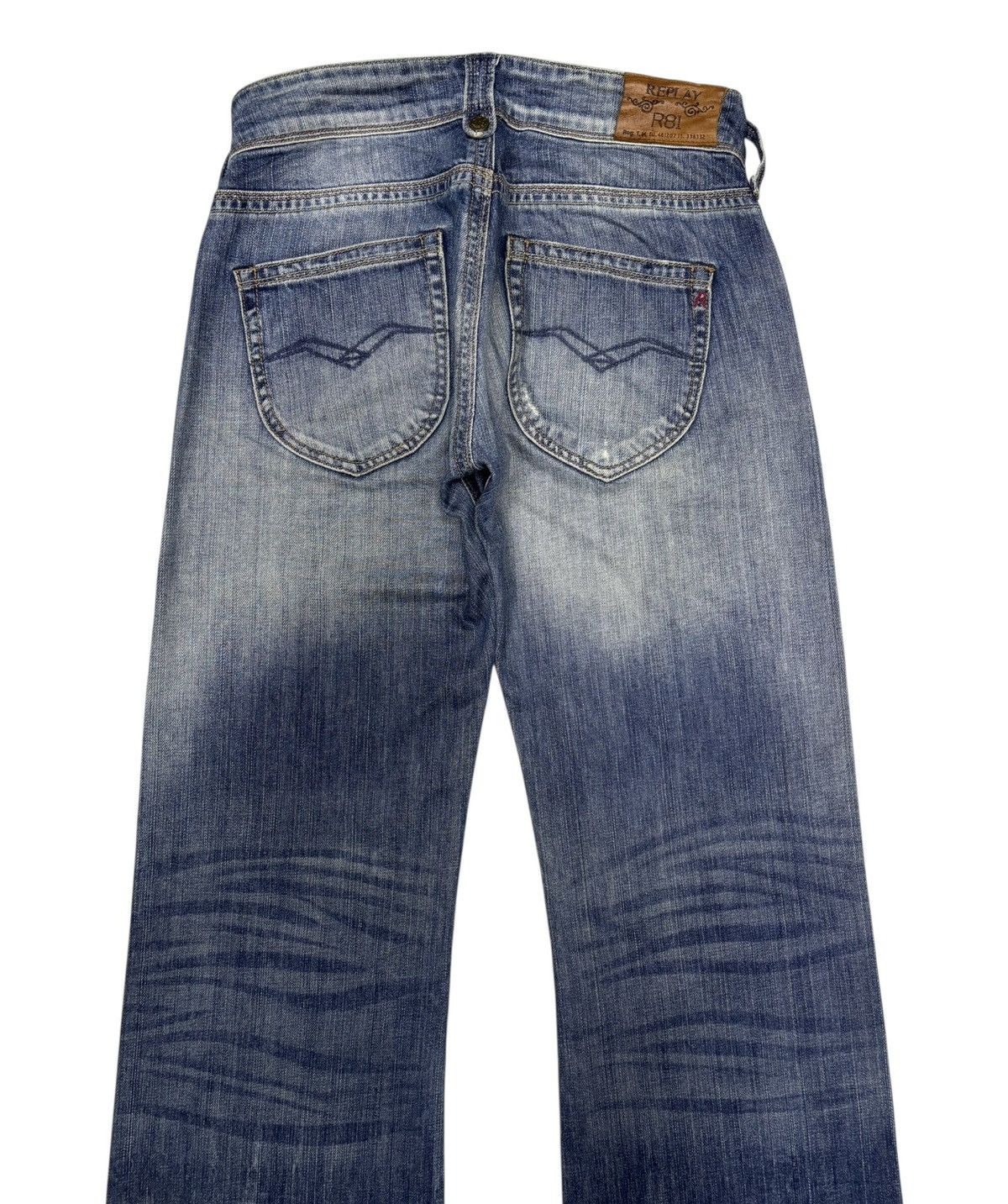 If Six Was Nine Replay R81 Wide Leg Flare Jeans Distressed Denim Size US 30 / EU 46 - 8 Thumbnail
