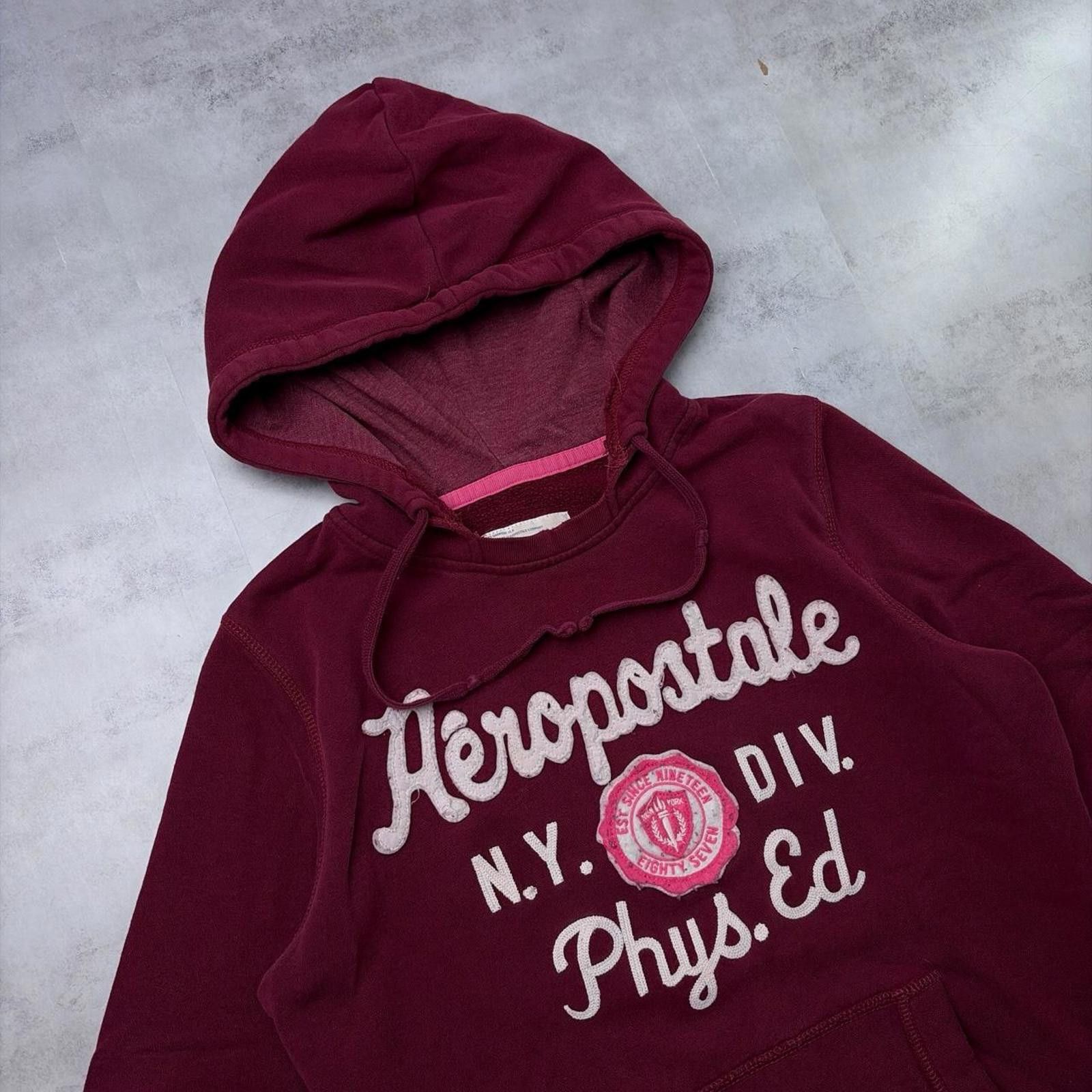 Aeropostale Y2K Burgundy Aeropostale Grunge Skater Hoodie Size M / US 6-8 / IT 42-44 - 5 Thumbnail