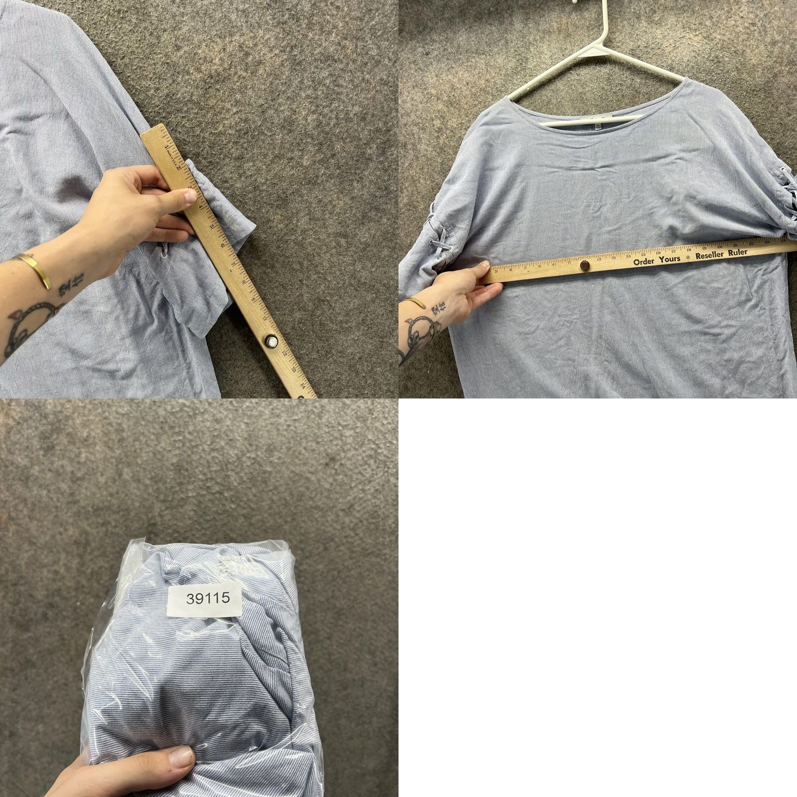 Madewell Madewell Shirt Womens XL Blue White Stripe Boat Neck Lace Up Sleeve Tee Top Size XL / US 12-14 / IT 48-50 - 8 Thumbnail
