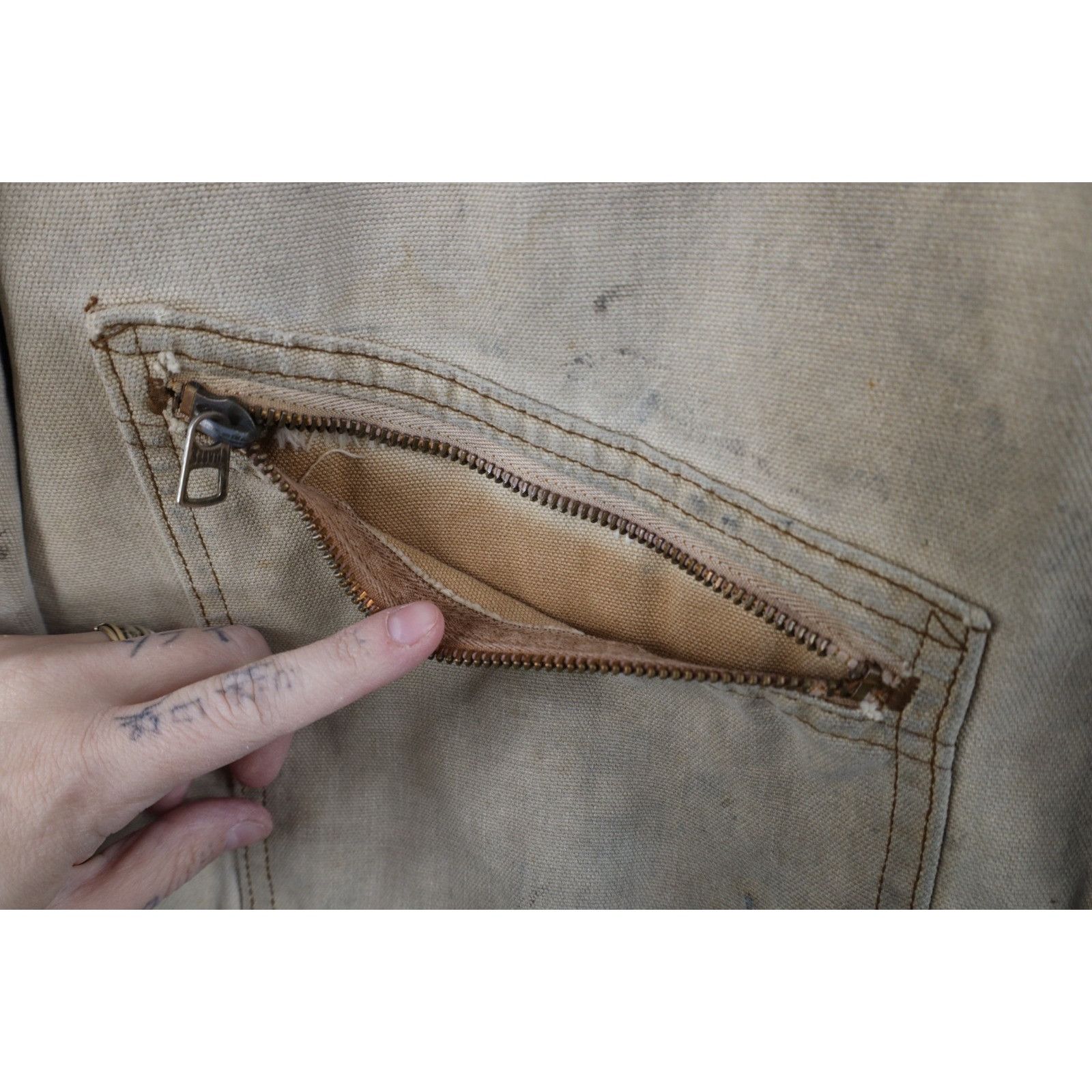 Carhartt Vintage 80s Carhartt Thrashed Quilted Canvas Coveralls Size US 40 / EU 56 - 6 Thumbnail