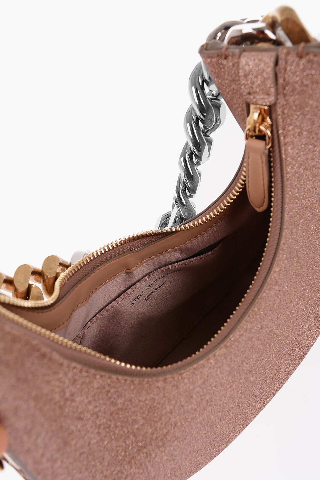 Stella McCartney og1mm0824 Size: OS / Glittered Faux Leather Mini Hobo Bag Size ONE SIZE - 6 Thumbnail