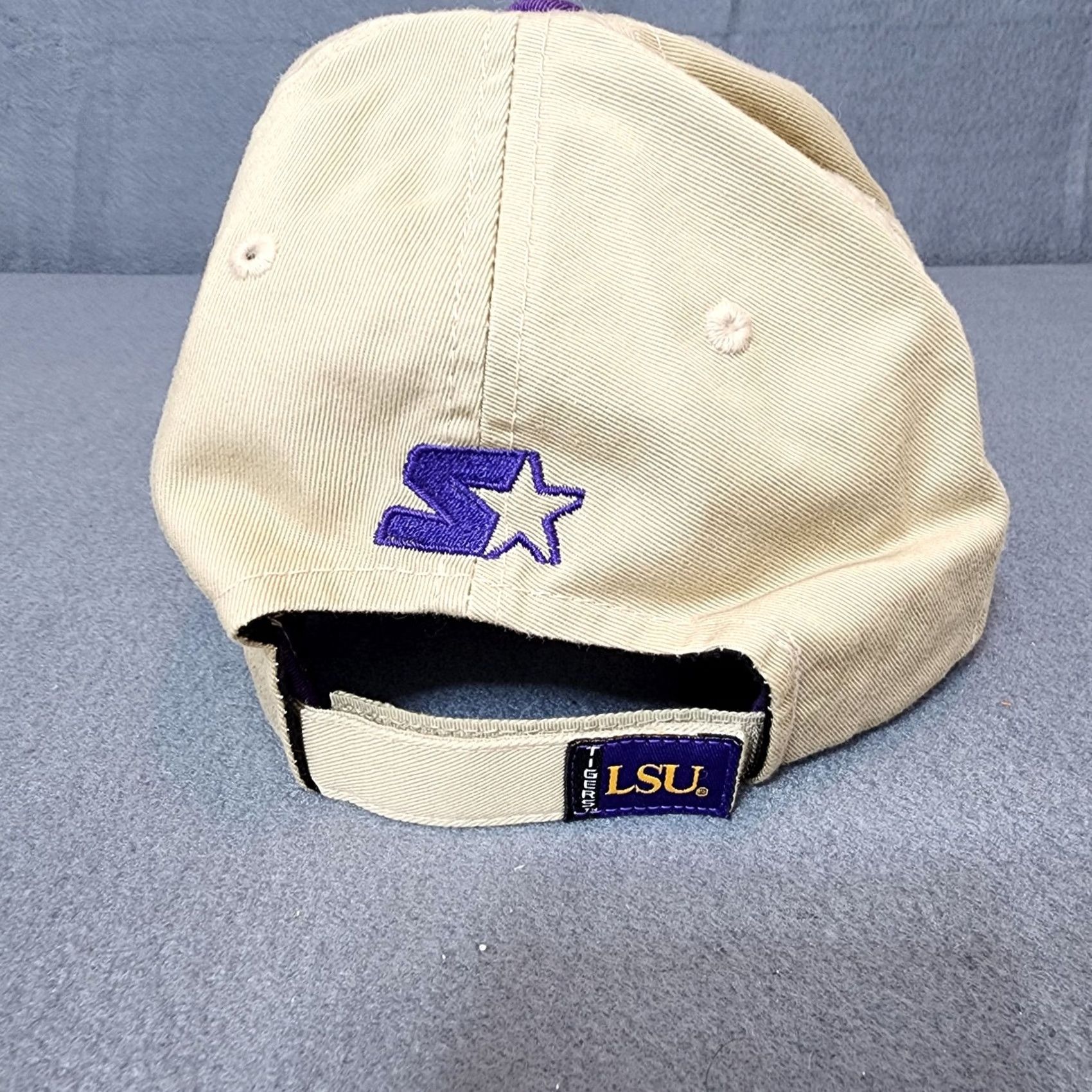Starter LSU Tigers Starter Hat College University Football Sports Hook & Loop Back Mens One Size Beige Size ONE SIZE - 2 Thumbnail