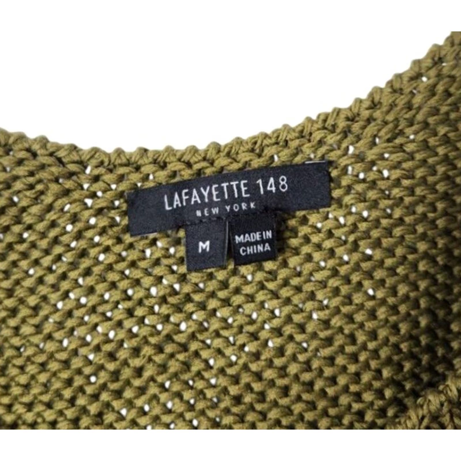 Vintage Lafayette 148 Tank Sweater Sleeveless Silk Blend Cotton Knit Green M Womens Pullover Tank Top Size M / US 6-8 / IT 42-44 - 4 Thumbnail