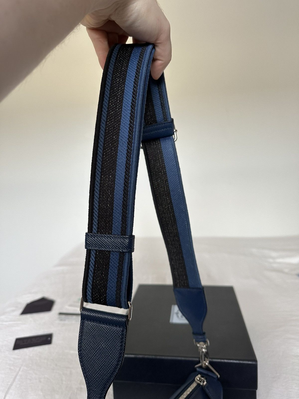 Prada Saffiano Triangle Bag in Bluette Size ONE SIZE - 6 Thumbnail
