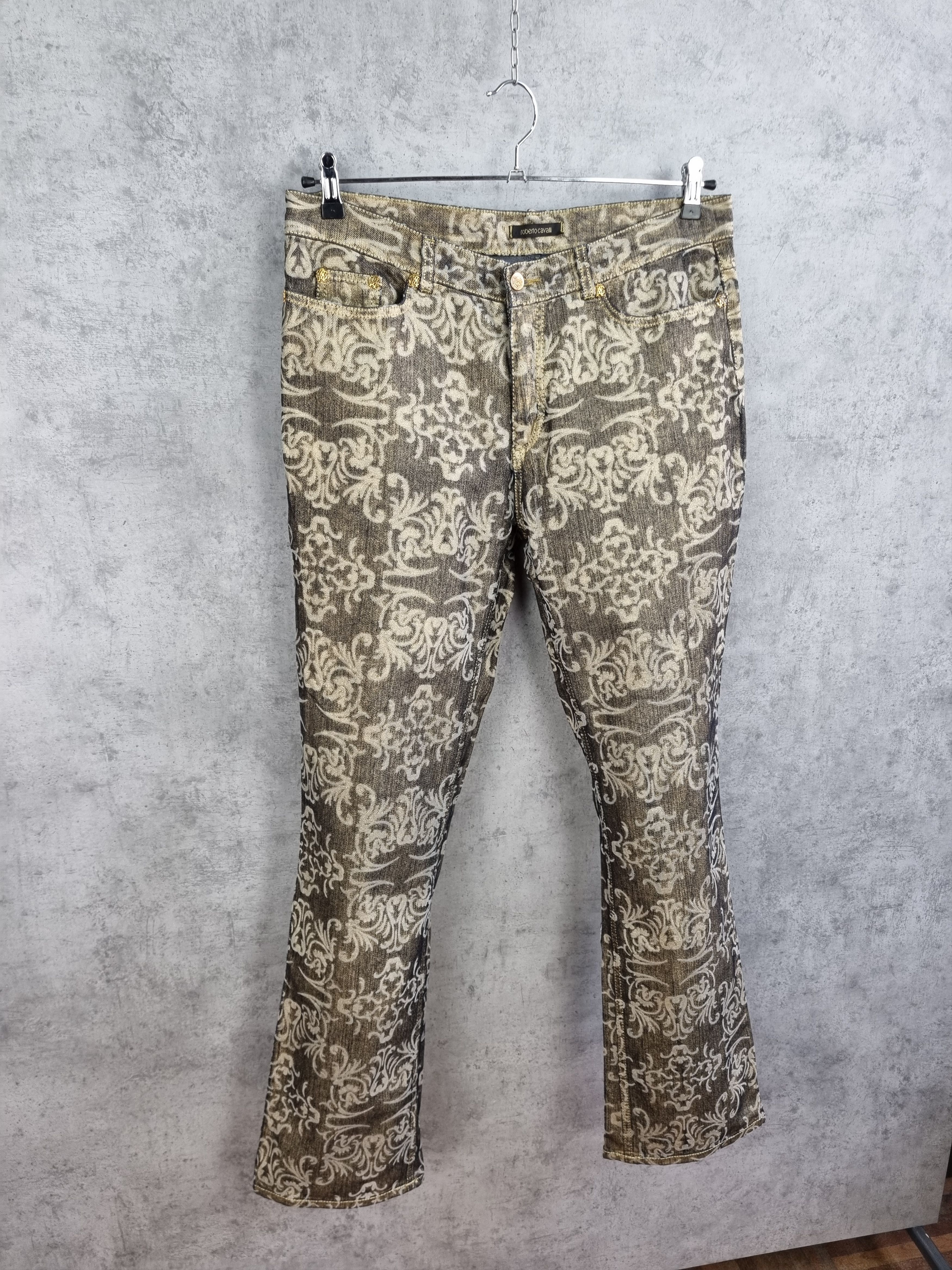 Roberto Cavalli Roberto Cavalli Golden Denim Art Design Exclusive Jeans Size US 33 - 2 Thumbnail
