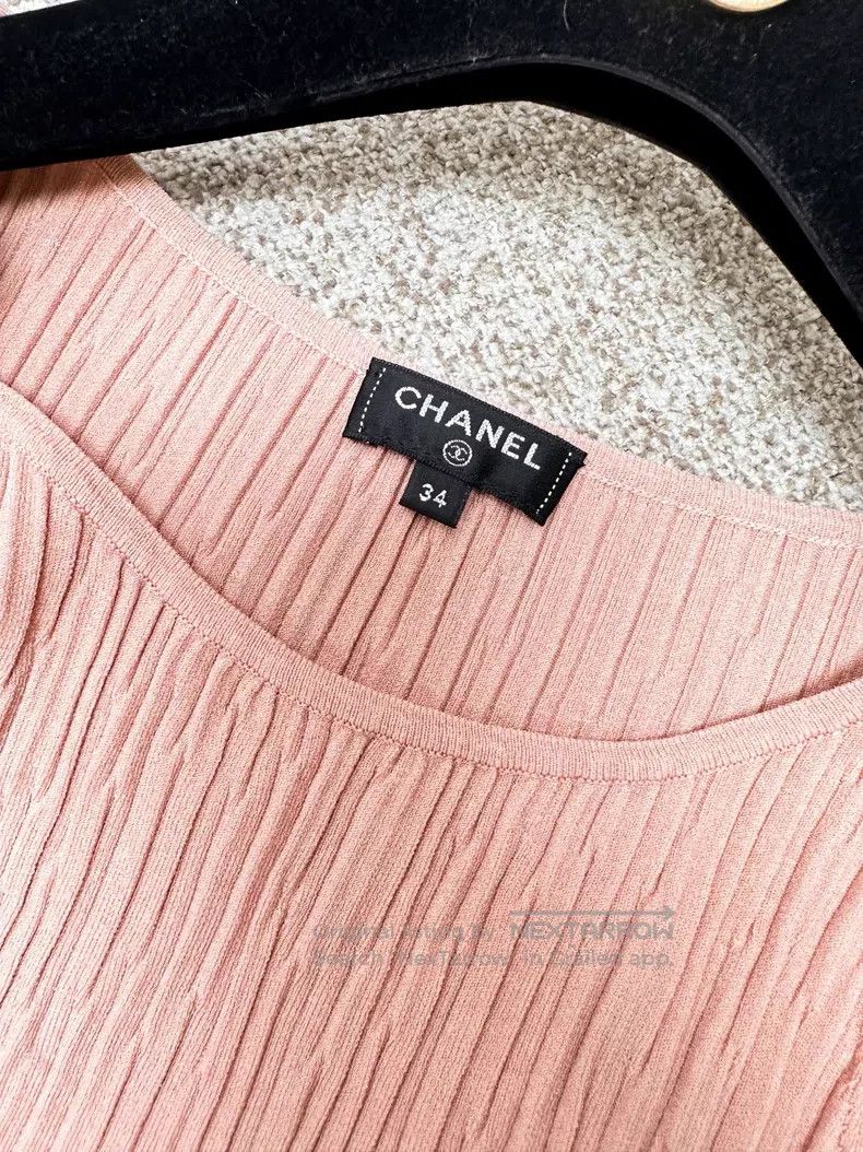 Chanel Chanel Lotus pink sleeveless tie knit vest Size XXS / US 00 / IT 34 - 5 Thumbnail