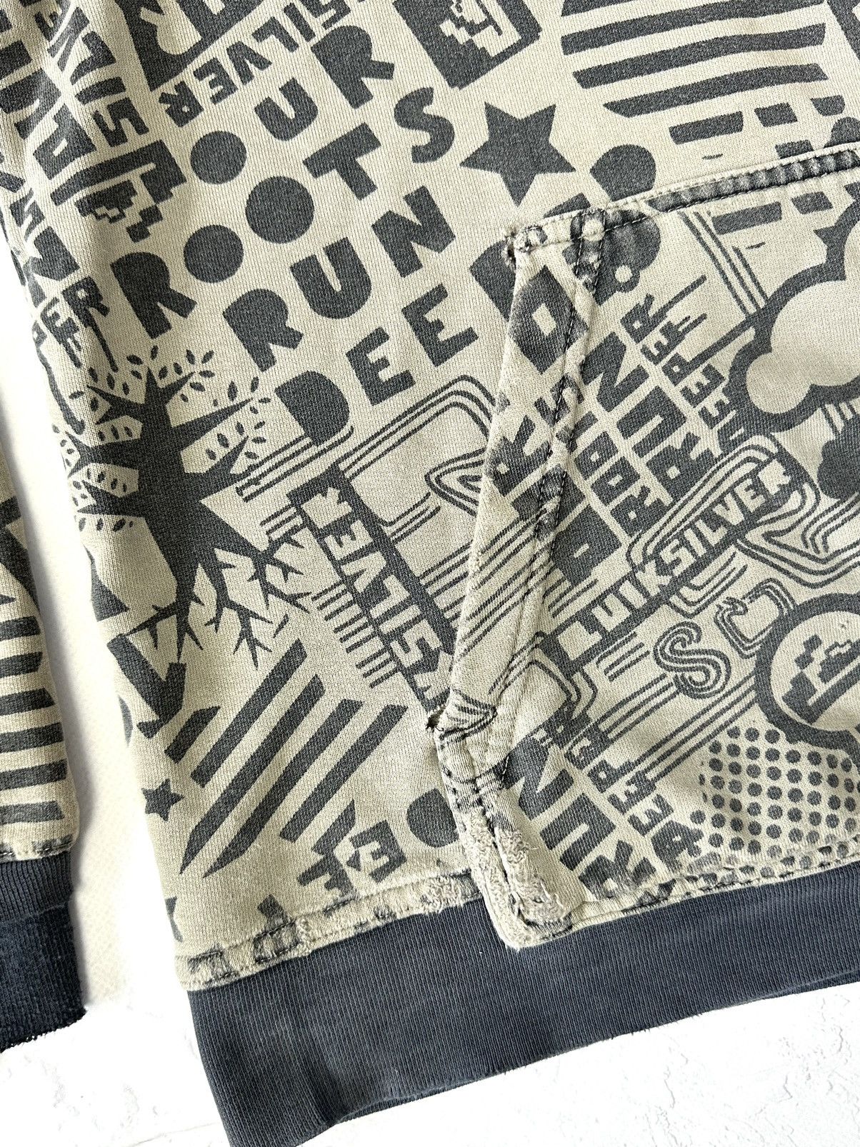 If Six Was Nine Vintage Quiksilver Printed Destroyed Hoodie Size US M / EU 48-50 / 2 - 5 Thumbnail
