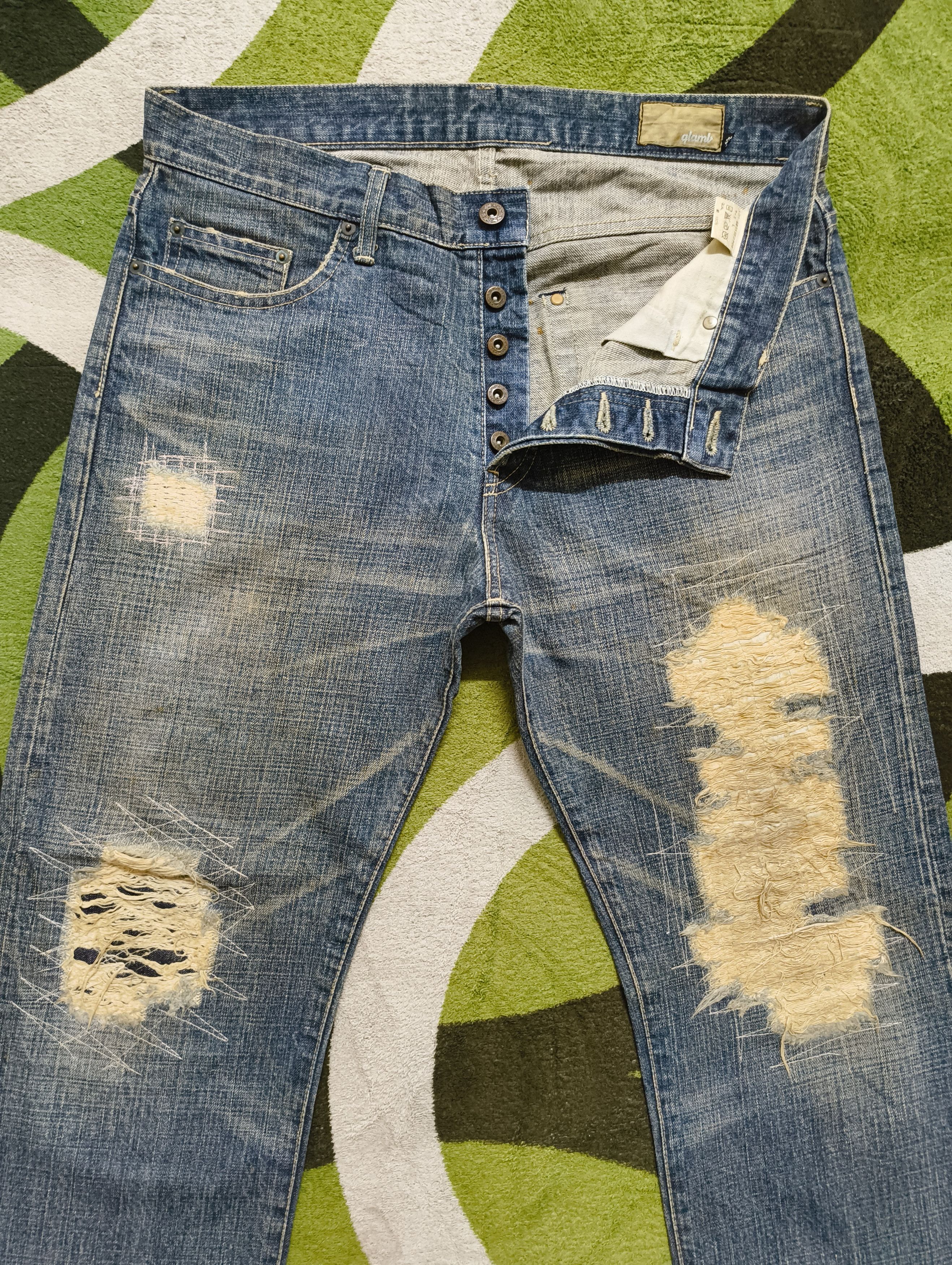 Japanese Brand VINTAGE GLAMB JAPAN DENIM DISTRESSED JEANS Size US 34 / EU 50 - 15 Thumbnail