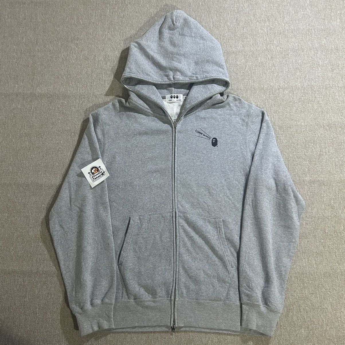 image of Bape X Cdg Osaka Full Zip Hoodie in Grey, Men's (Size 2XL)