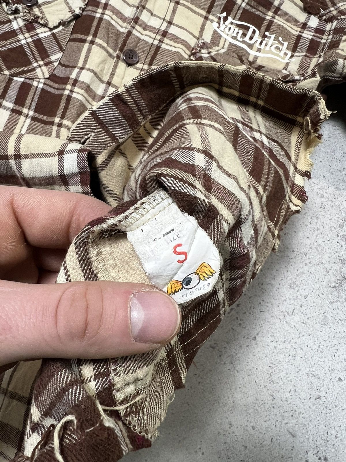 Vintage Vintage Von Dutch Sherpa Lined Flannel Button Up Shirt Size US S / EU 44-46 / 1 - 9 Thumbnail