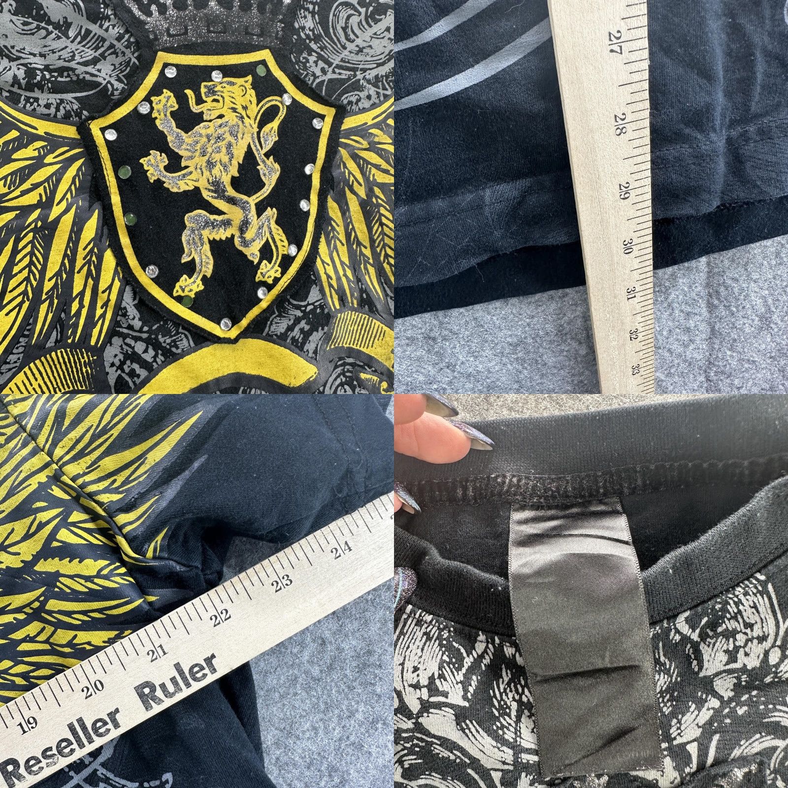 Vintage VINTAGE Hereditary Chivalry Shirt Mens L Black Yellow Lion Crest Graphic Tee Wings Adult Large Black Size US L / EU 52-54 / 3 - 8 Thumbnail