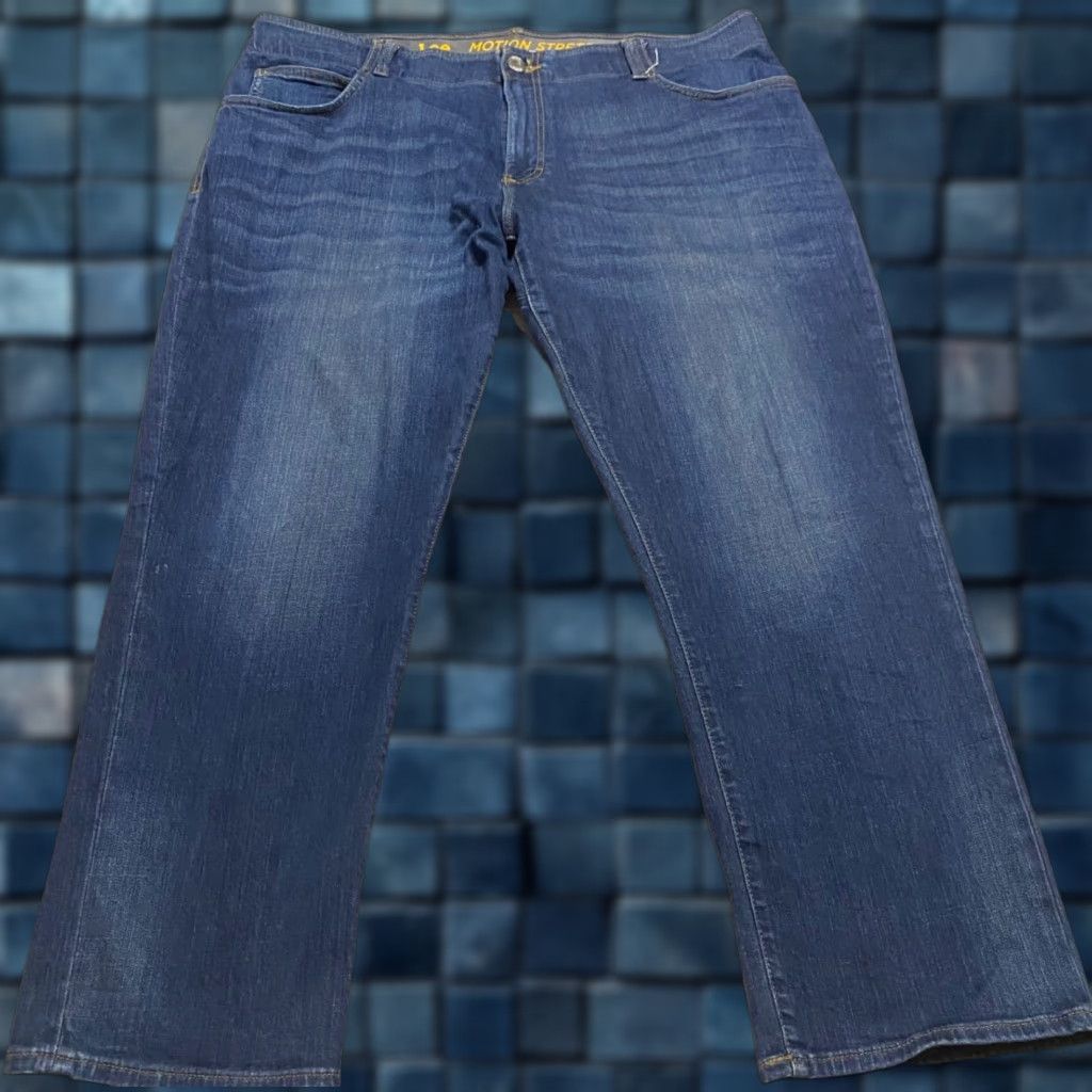 Lee Lee Mens Jeans Blue Denim Dark Wash Motion Stretch Straight 40x29 Regular Waist 5-Pocket Denim Jeans Mens Blue Size US 40 / EU 56 - 1 Thumbnail