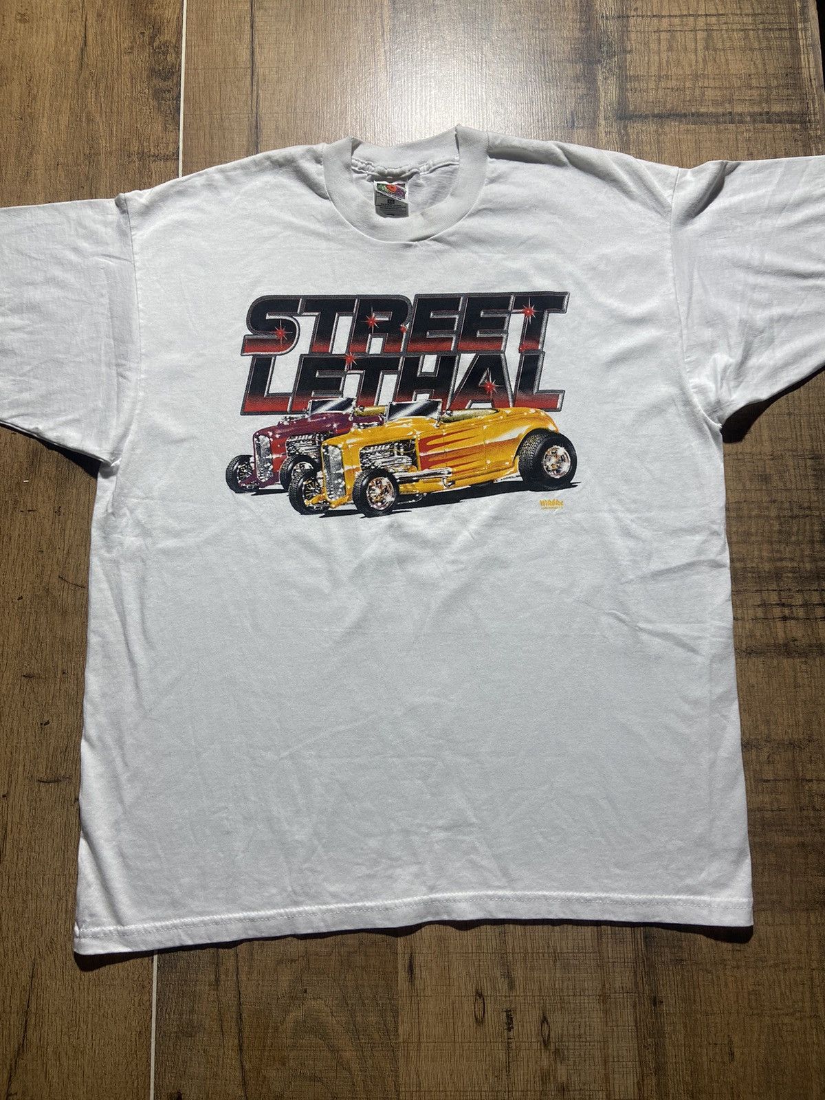 Fruit Of The Loom New Y2K hot rod tee Size US XL / EU 56 / 4 - 1 Thumbnail