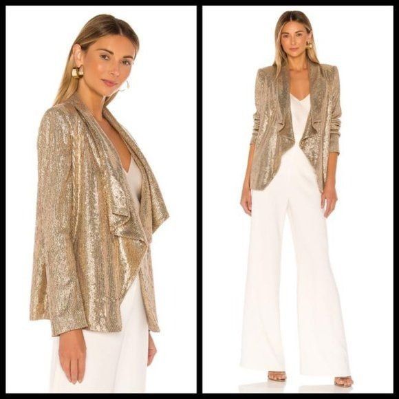 Rachel Zoe Rachel Zoe Lena Sequin Embellished Draped Jacket Size XS / US 0-2 / IT 36-38 - 2 Thumbnail