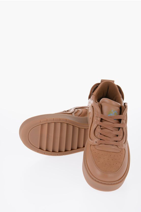 image of Stella Mccartney Vegan Leather S-Wave Low-Top Sneakers in Brown, Women's (Size 10)