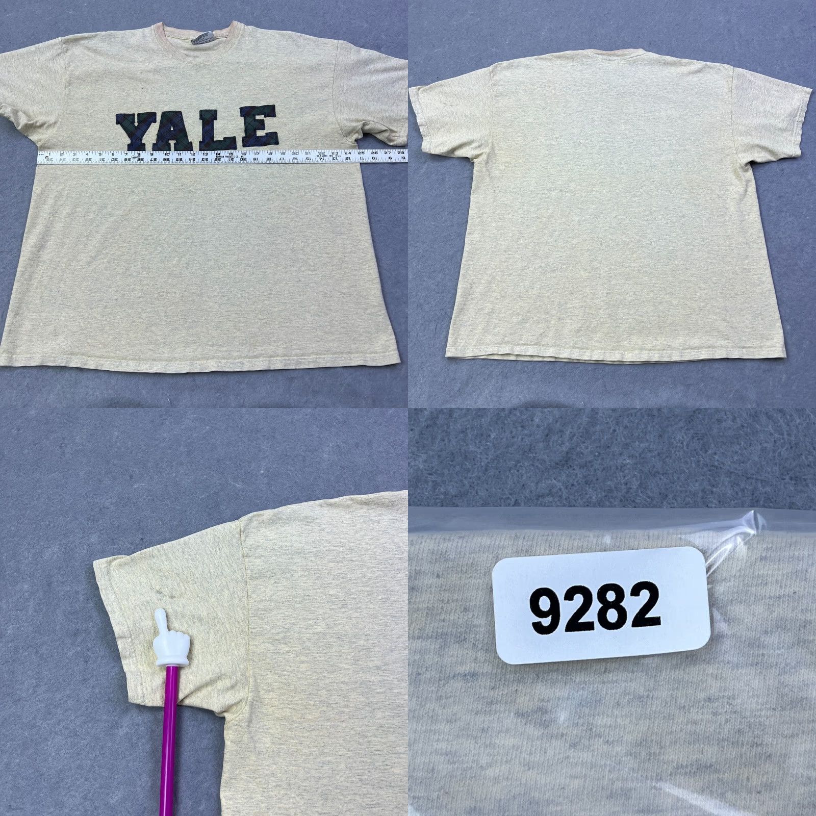 Reebok VTG Reebok T-Shirt Mens XXL Yale University Bulldogs 90s College USA Made Beige Short Sleeve Crew Neck Cotton Knit Logo Size US XXL / EU 58 / 5 - 8 Thumbnail