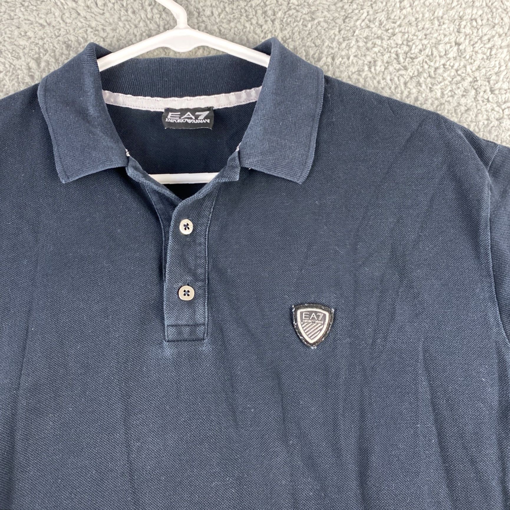 Vintage VINTAGE Armani Jeans Men’s Polo Shirt Short Sleeve Size XXL Black Solid 90s Mens Size US XXL / EU 58 / 5 - 2 Thumbnail