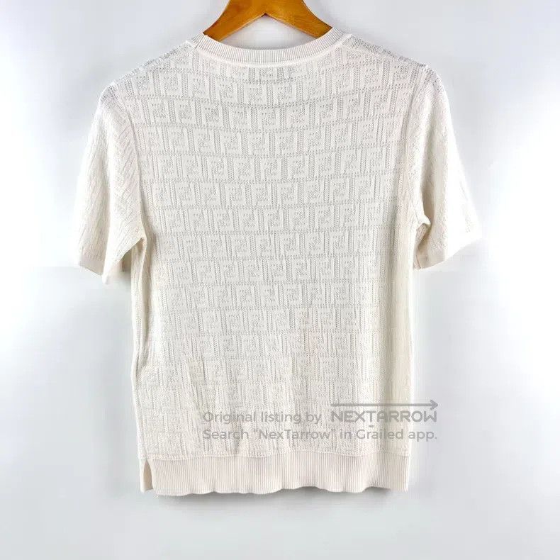Fendi Fendi White monogrammed knitted shirt Size XS / US 0-2 / IT 36-38 - 3 Thumbnail