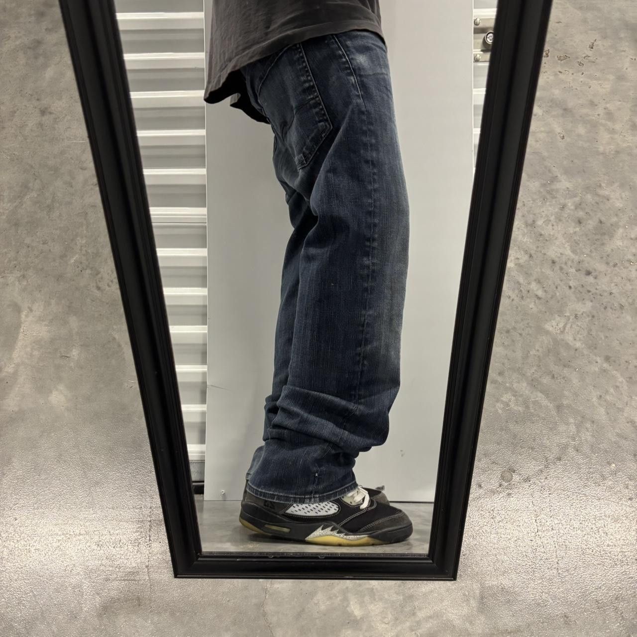 Japanese Brand × Vintage Crazy Vintage Y2K/2000s Grunge Dark Wash Denim Jeans! Size US 33 - 2 Thumbnail