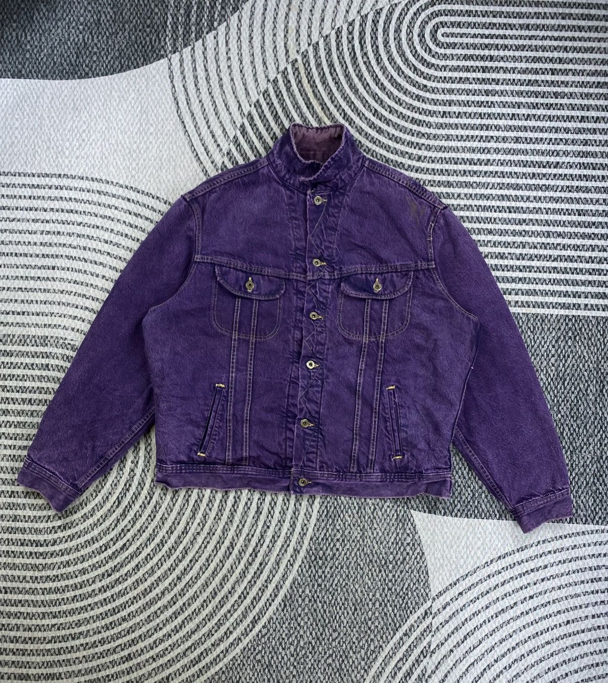 Vintage 80s LEE Dungarees Multipocket Purple Denim Jacket