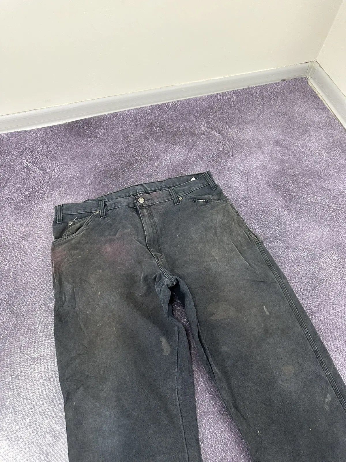 Dickies × Vintage Vintage Dickies Y2K Black Denim Work Hype Baggy Pants Jeans Size US 38 / EU 54 - 6 Thumbnail