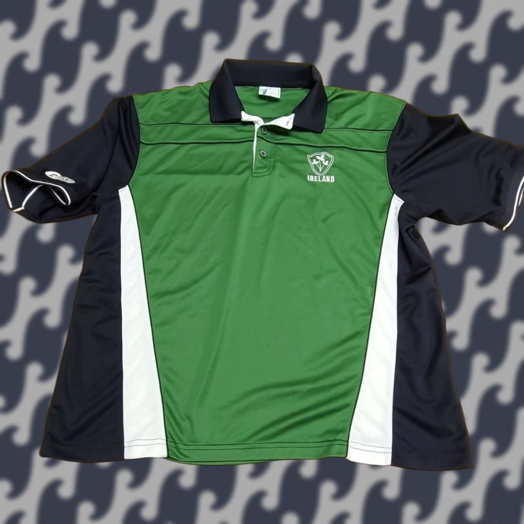 Vintage Croker Sports Ireland Men XL Polo Gray Green White S/S Collared Shirt Size US XL / EU 56 / 4 - 1 Thumbnail