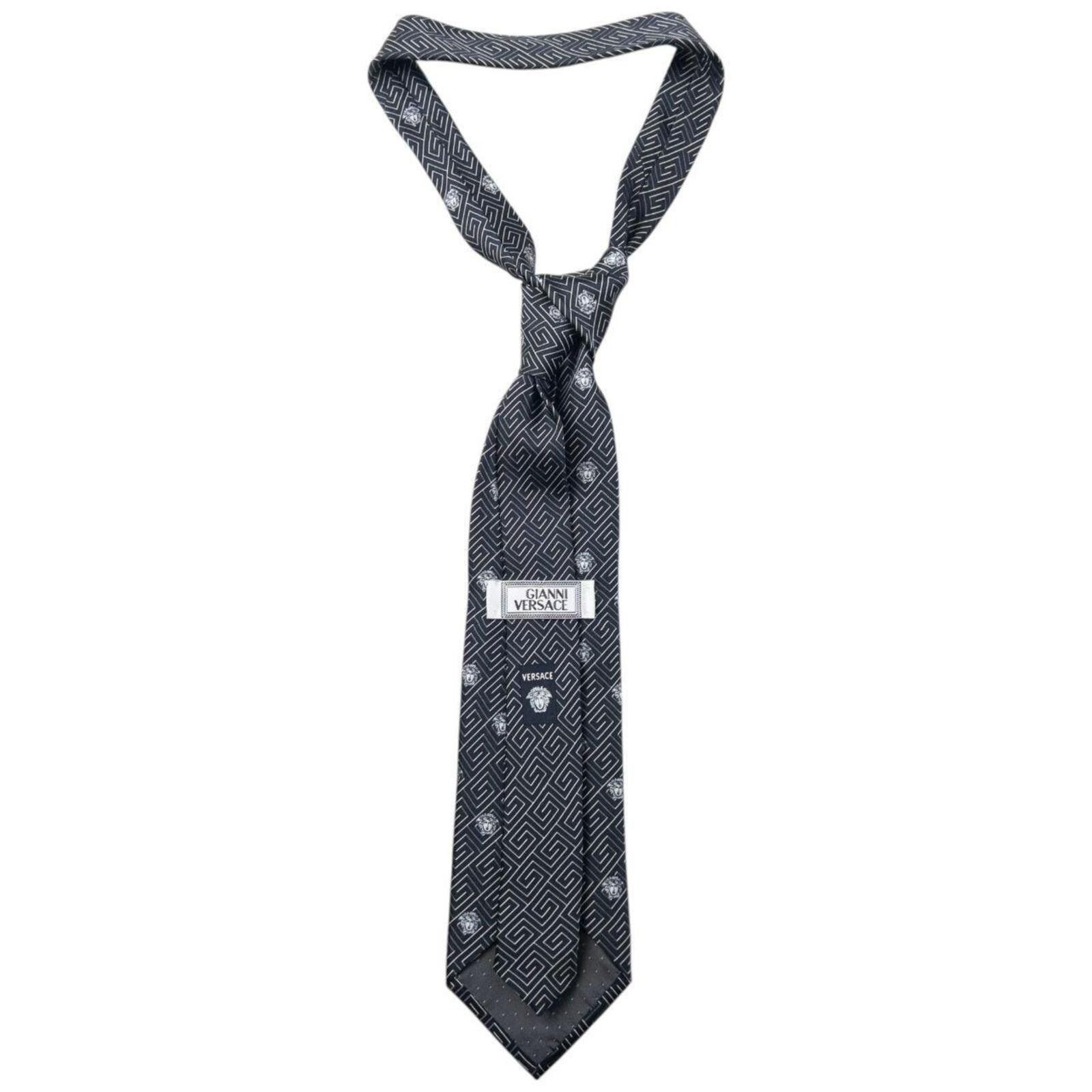 Versace Vintage 90s Gianni Versace Medusa Monogram Silk Tie Size ONE SIZE - 2 Thumbnail