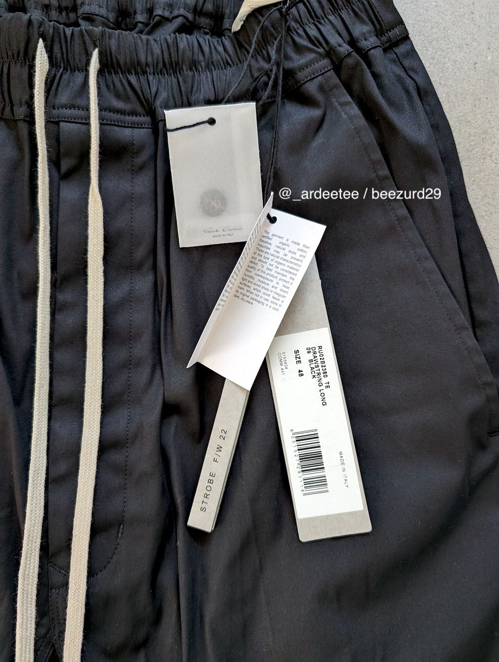Rick Owens *NEW* DRAWSTRING DROP CROTCH PANTS FW22 STROBE Size US 32 / EU 48 - 5 Thumbnail