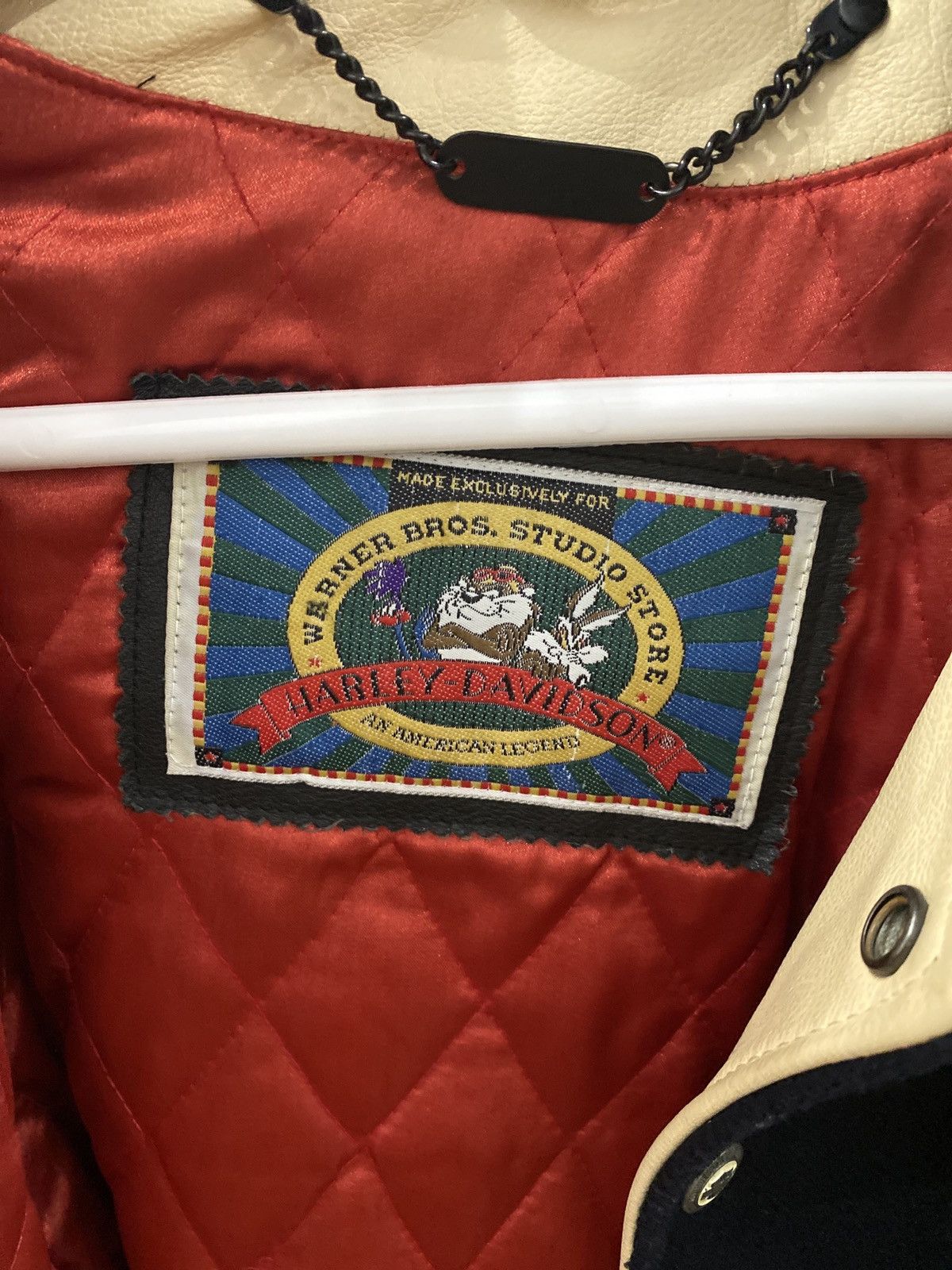 Warner Bros Vintage Warner Bros X Harley Wool/Leather Jacket Size US XL / EU 56 / 4 - 4 Thumbnail