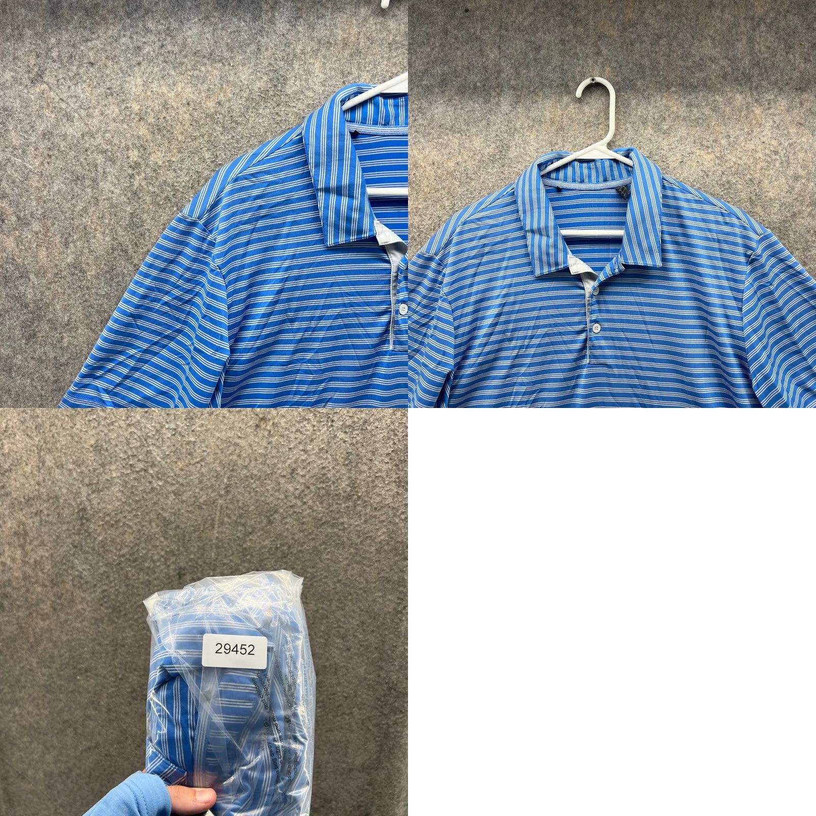 Adidas Adidas Polo Shirt Mens Large Blue Striped Golf Golfer Ultimate 2.0 Knit Athletic Shirt Polo Carded Size US L / EU 52-54 / 3 - 9 Thumbnail