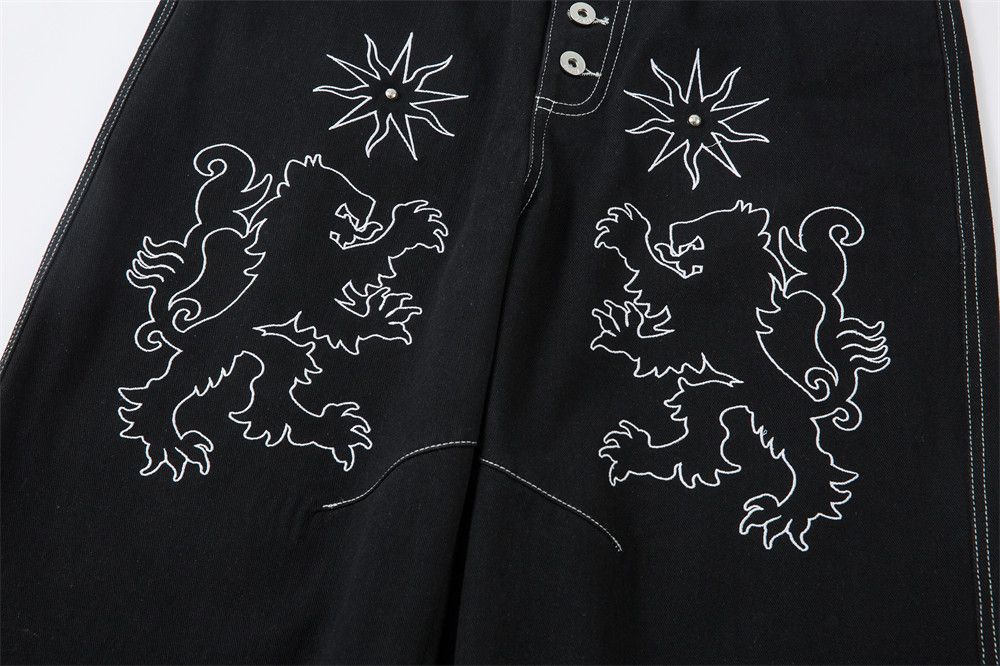 Vintage Men's hippie trend sun-embroidered flared jeans Size US 32 / EU 48 - 4 Thumbnail