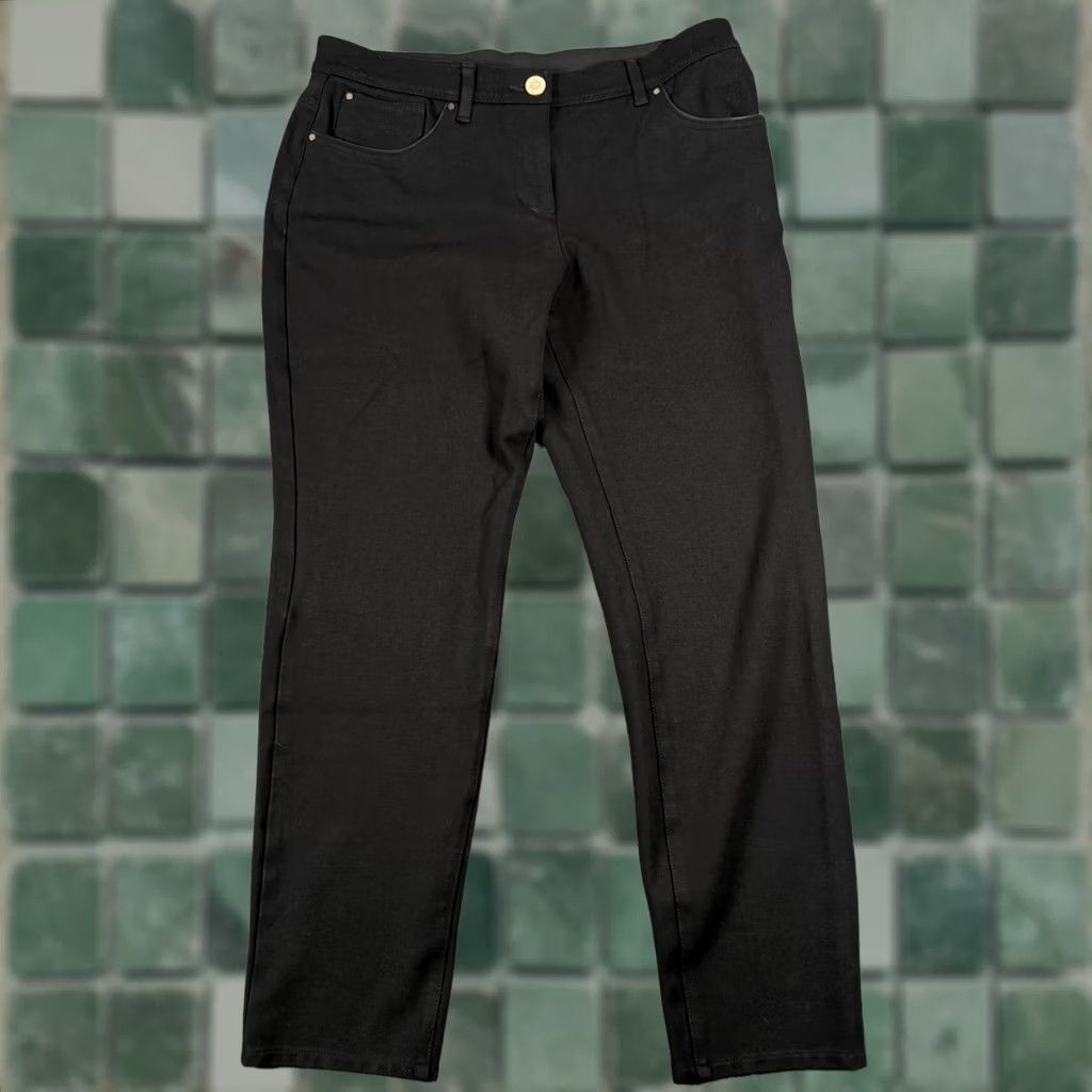 Vintage Chico's SO SLIMMING Black Pants Straight Leg 32x27 Regular Womens Mid Rise Tapered Pocket Stretch Easy Care 6 0.5 Size 28" / US 6 / IT 42 - 1 Thumbnail