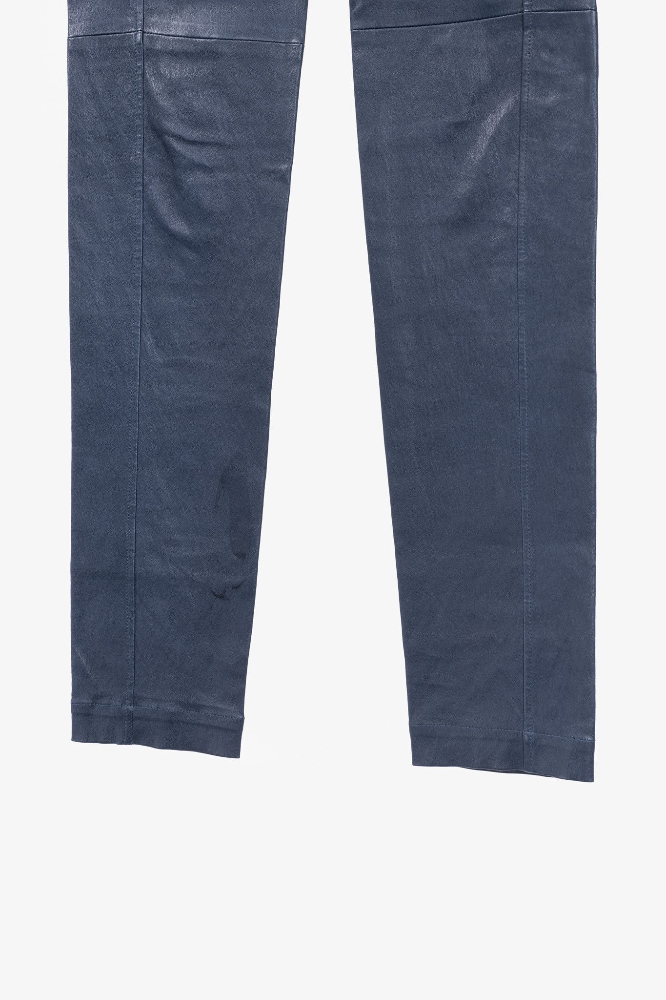 Brunello Cucinelli Brunello Cucinelli AW/15 Navy Stretch-Nappa Leather Leggings Size 27" / US 4 / IT 40 - 6 Thumbnail