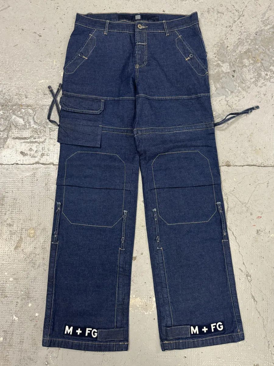 Marithe + Francois Girbaud 2000s Marithé + François Girbaud Blue Carpenter Denim Cargo Jeans Size US 32 / EU 48 - 4 Thumbnail