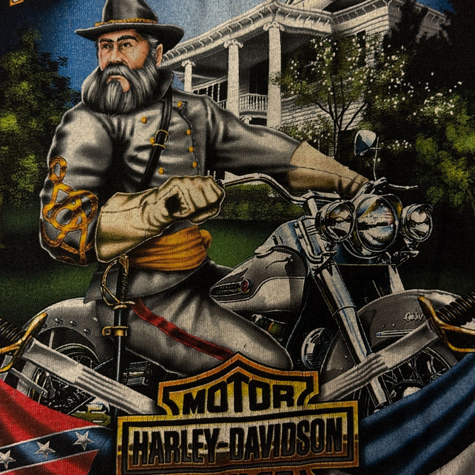 Harley Davidson H-D Historic CHUNKY RIVER CONFEDERATE SOLDIER Biker Shirt 3X Size US XXL / EU 58 / 5 - 8 Thumbnail