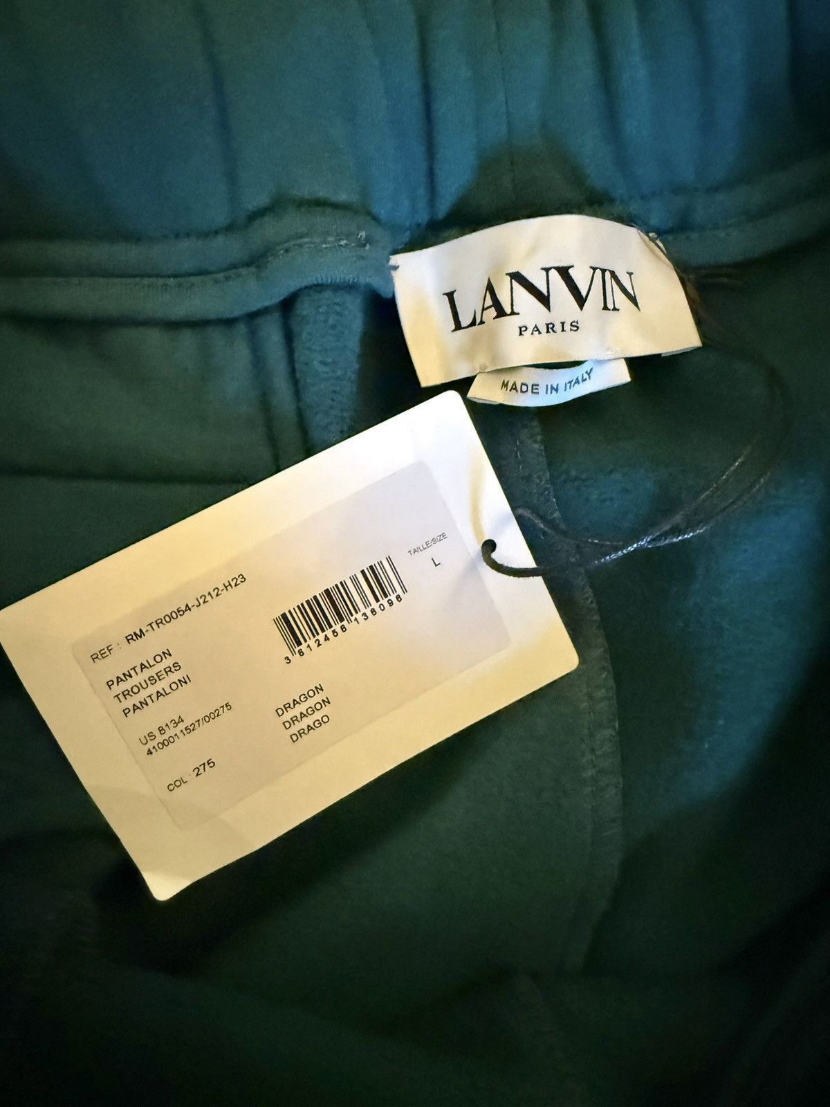 Lanvin Lanvin “Side Curb” Jogger Sweatpants - Dragon Green - Large Size US 34 / EU 50 - 3 Thumbnail