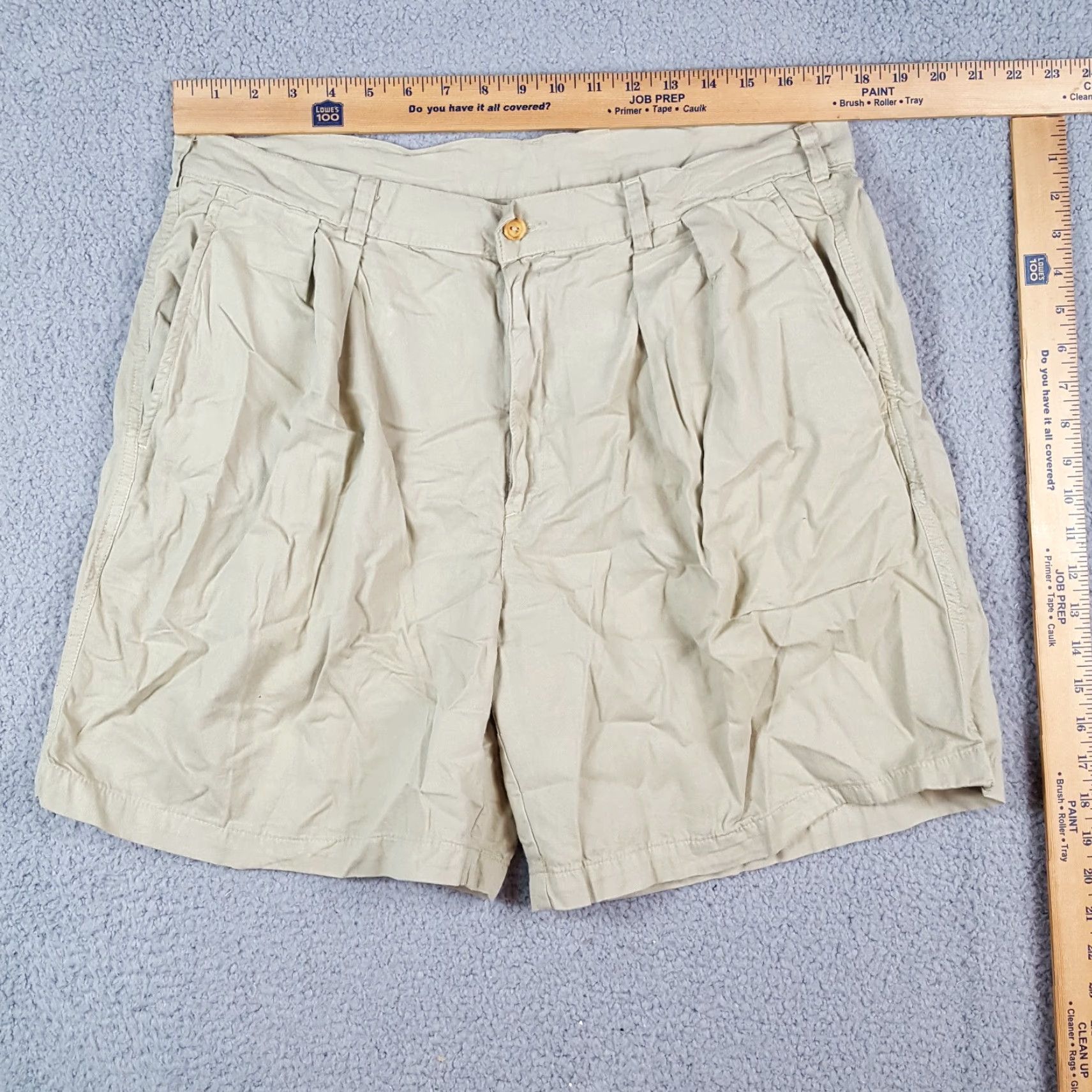 Vintage VINTAGE Grand Slam Men's Chino Shorts Relaxed Fit 38 Khaki Pleated Front Summer Casual Retro Y2K Size US 38 / EU 54 - 4 Thumbnail