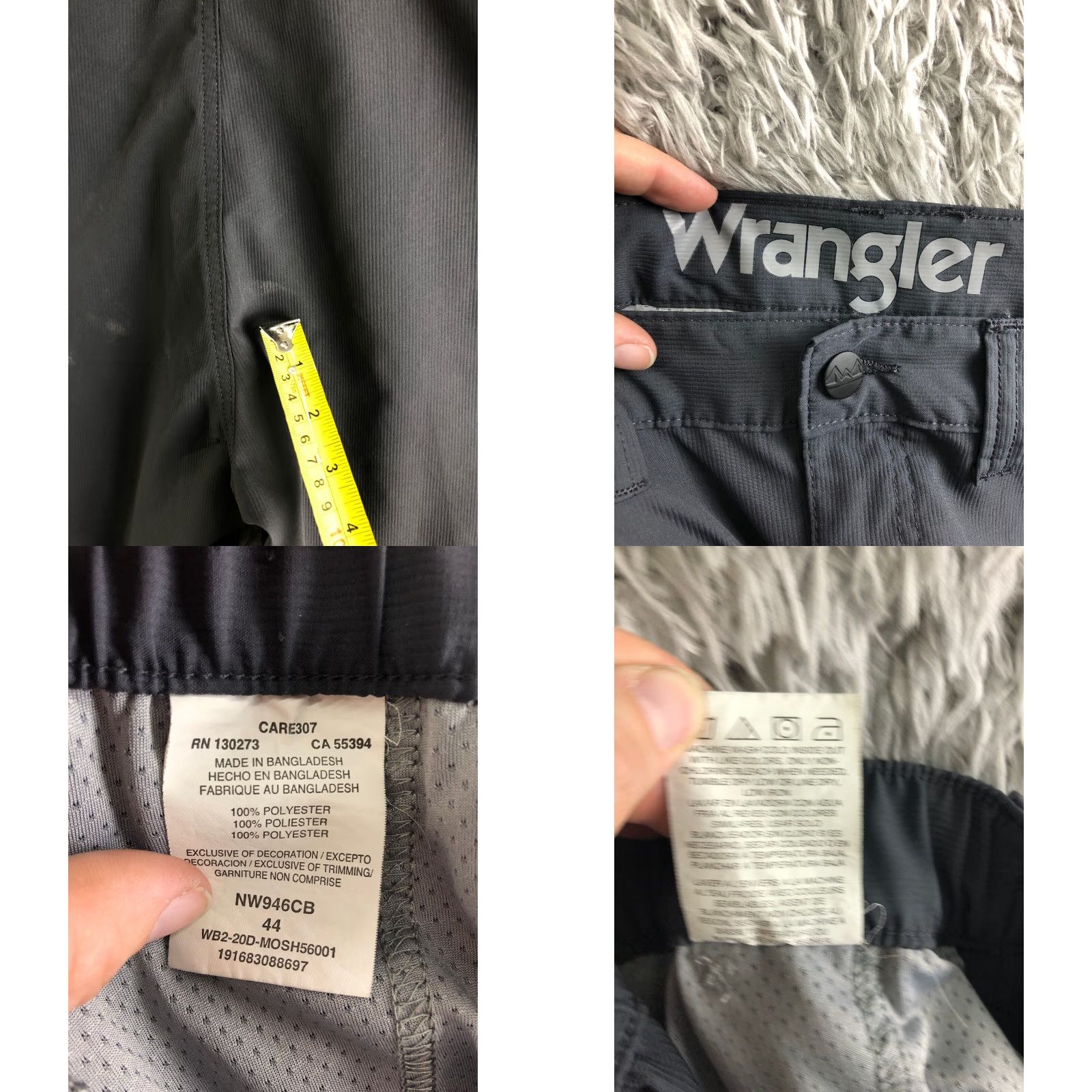 Wrangler Wrangler Bermuda Shorts Men's 44 Mid Rise Dark Wash Black Utility 5-Pocket Denim Shorts Regular Fit Belt Loops Size US 44 / EU 60 - 8 Thumbnail