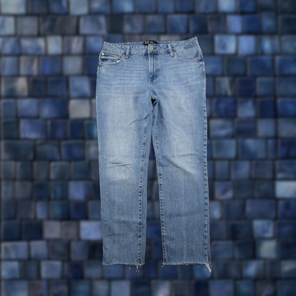 Gap Gap 1969 Slim Boyfriend Jeans Blue Denim Stretch 5-Pocket Size 10/30R Regular Women Size 32" / US 10 / IT 46 - 1 Thumbnail