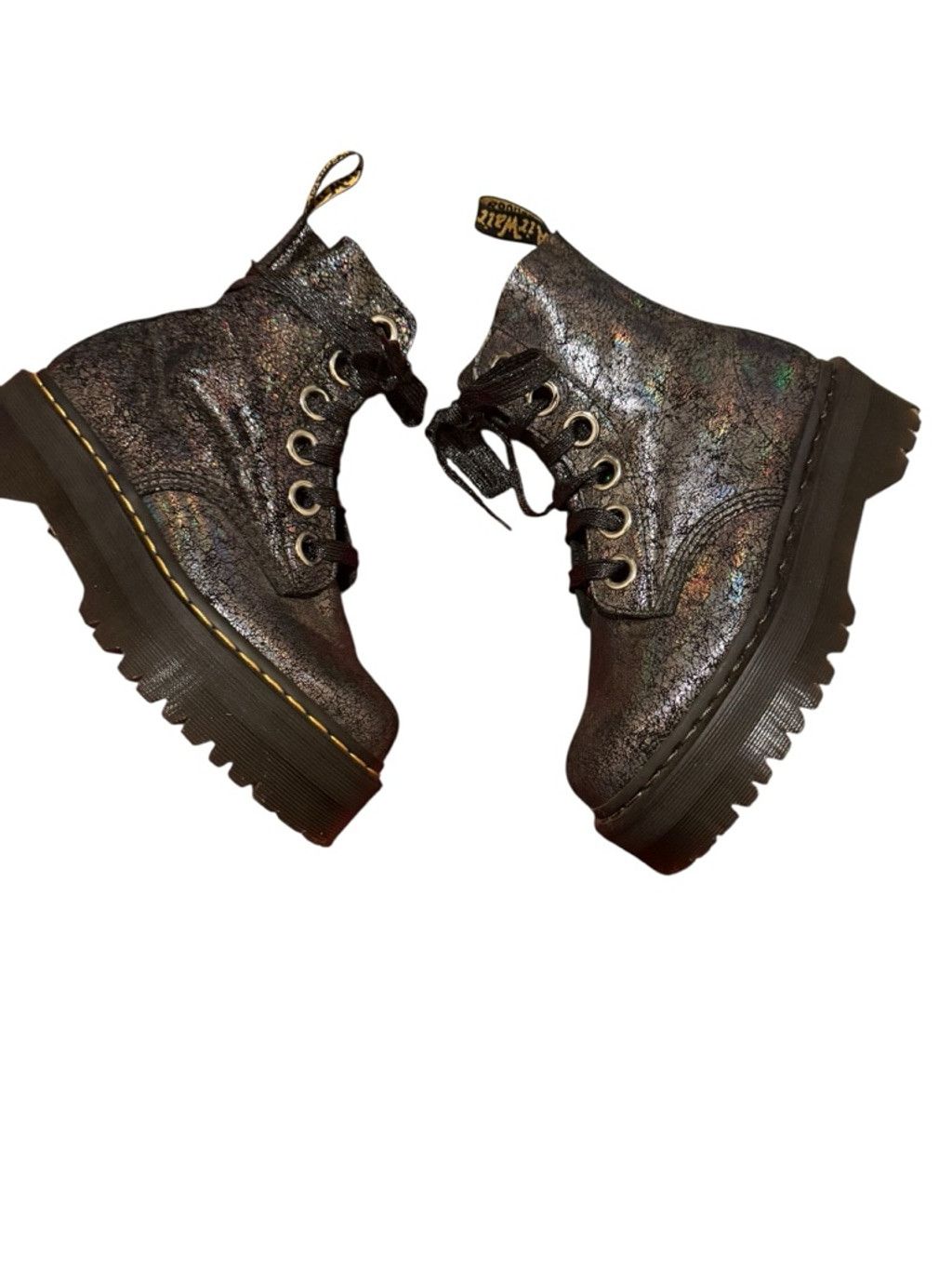 Dr. Martens Molly Black Iridescent Boots Size 7