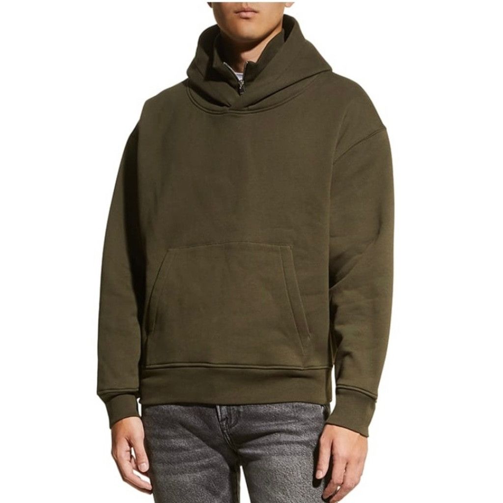 Frame FRAME MEN's Hooded Zip-Collar Sweatshirt - LARGE Size US L / EU 52-54 / 3 - 3 Thumbnail