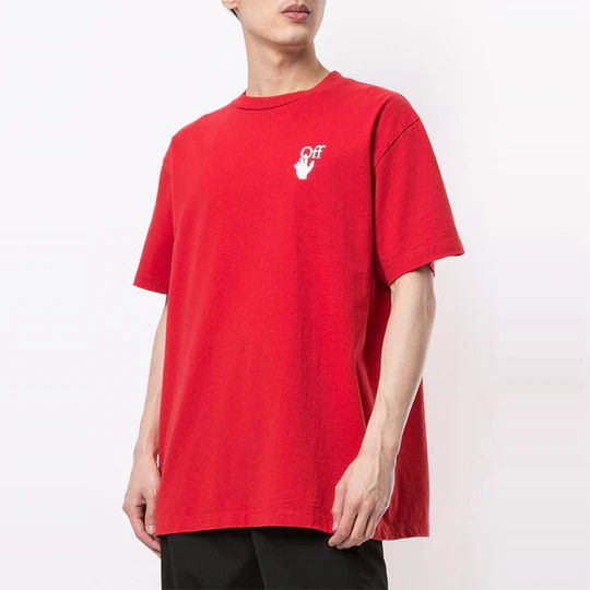 Off-White Red Cut Here Arrows Logo Oversized T-Shirt Size US M / EU 48-50 / 2 - 4 Thumbnail