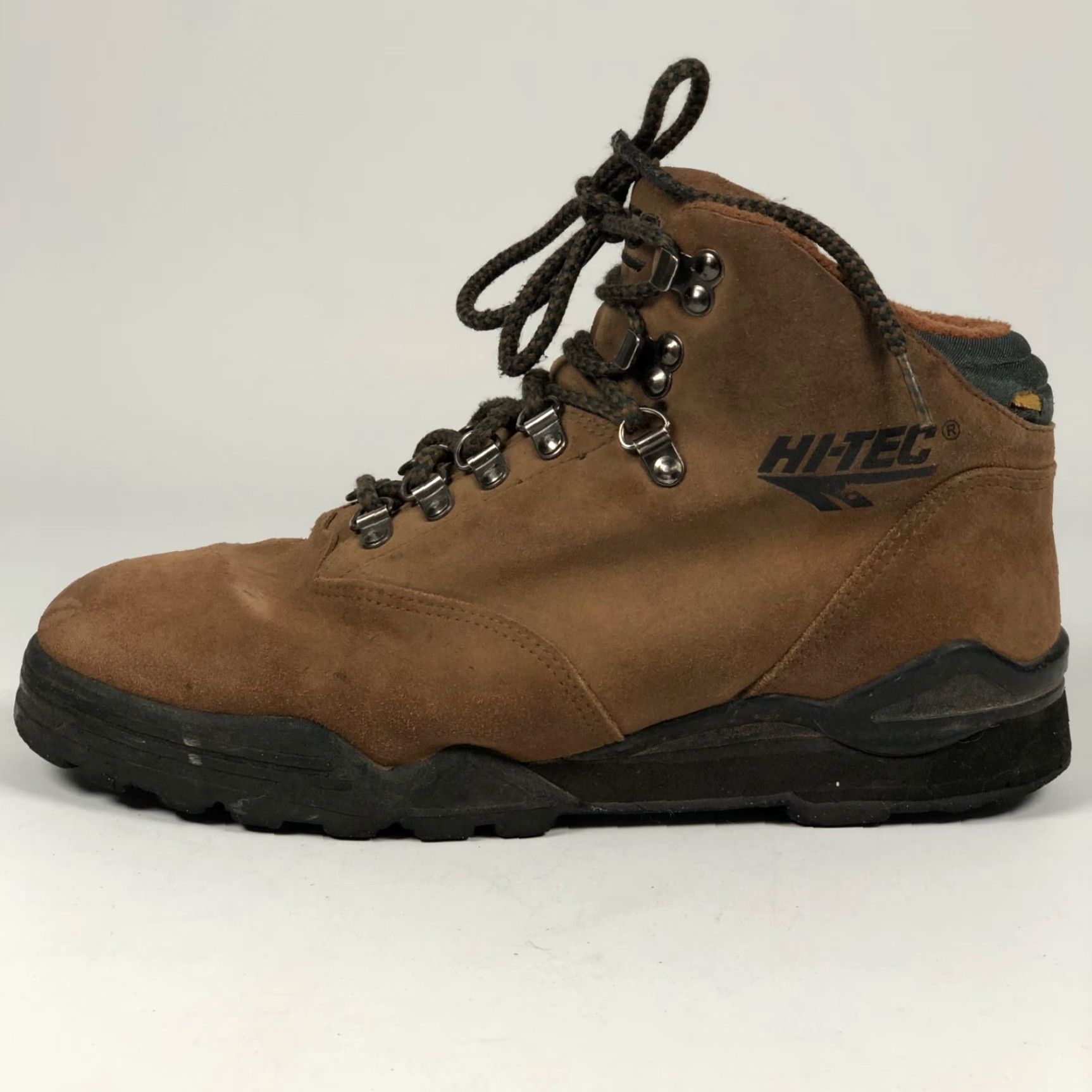 Vintage Hi Tec Alpine Mens Boot Ankle Leather Brown Suede Boots Lace Up Round Toe 10 Outdoor Hiking Classic Boots Men Size US 10 / EU 43 - 7 Thumbnail
